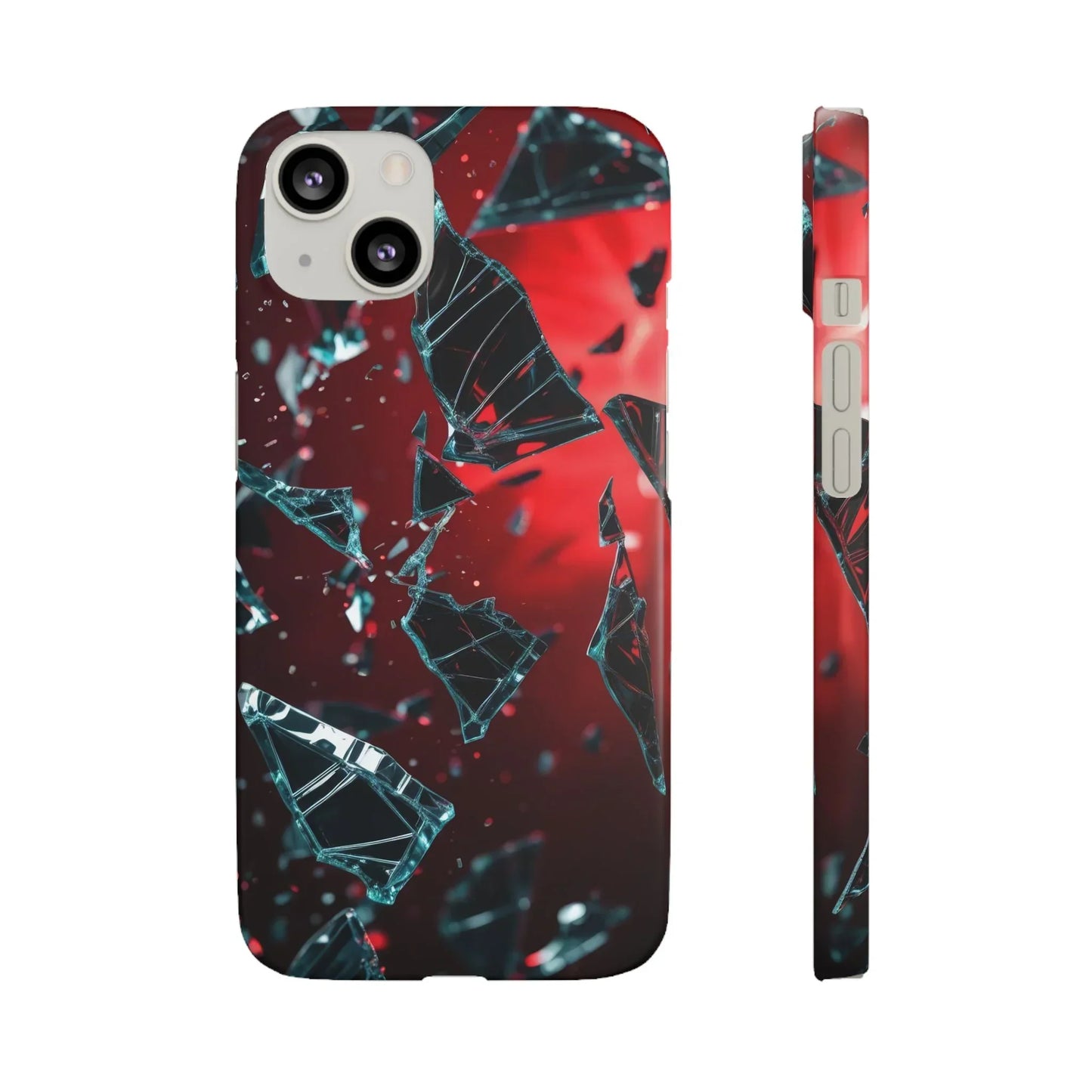 "Crimson Impact" Realistic Glass Shard Snap Phone Case for iPhone 7-16 and Samsung Galaxy S10-S24 Models - KarArmDesign
