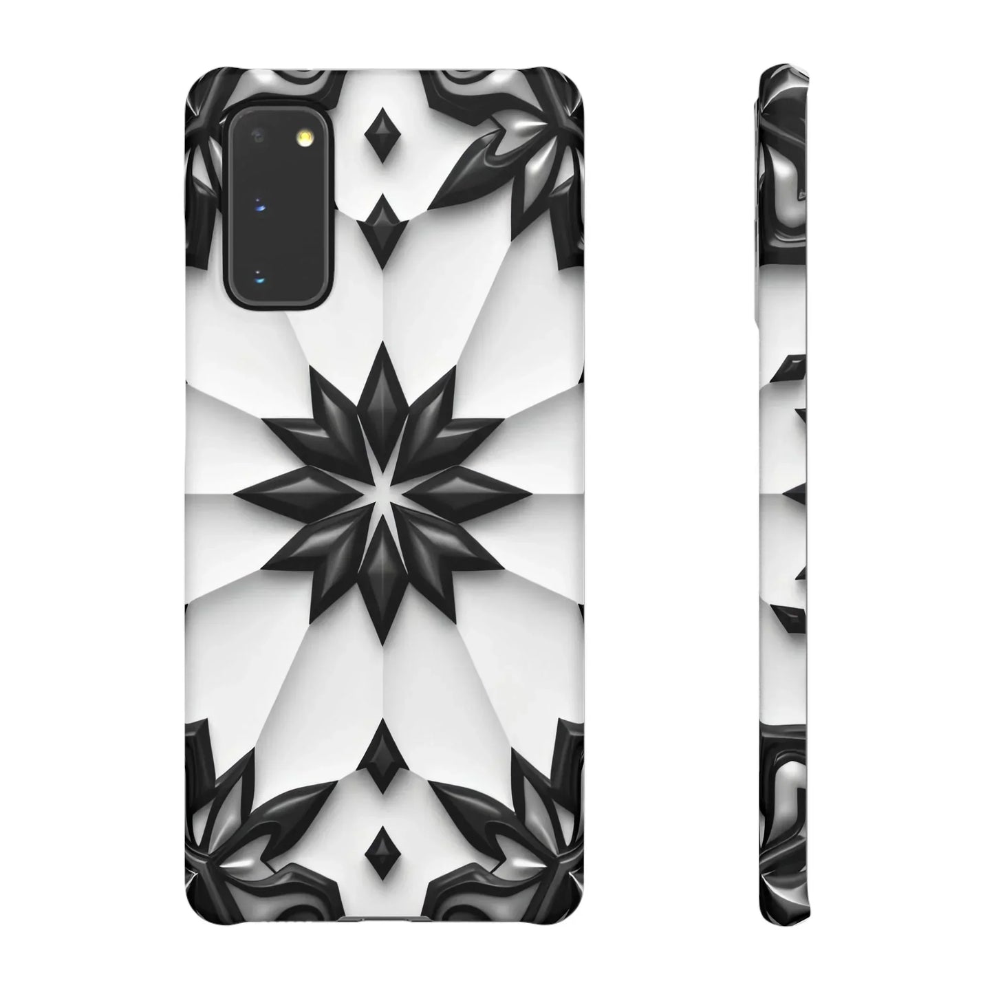 Black and White Geometric Floral Phone Case for iPhone and Samsung Galaxy - KarArmDesign