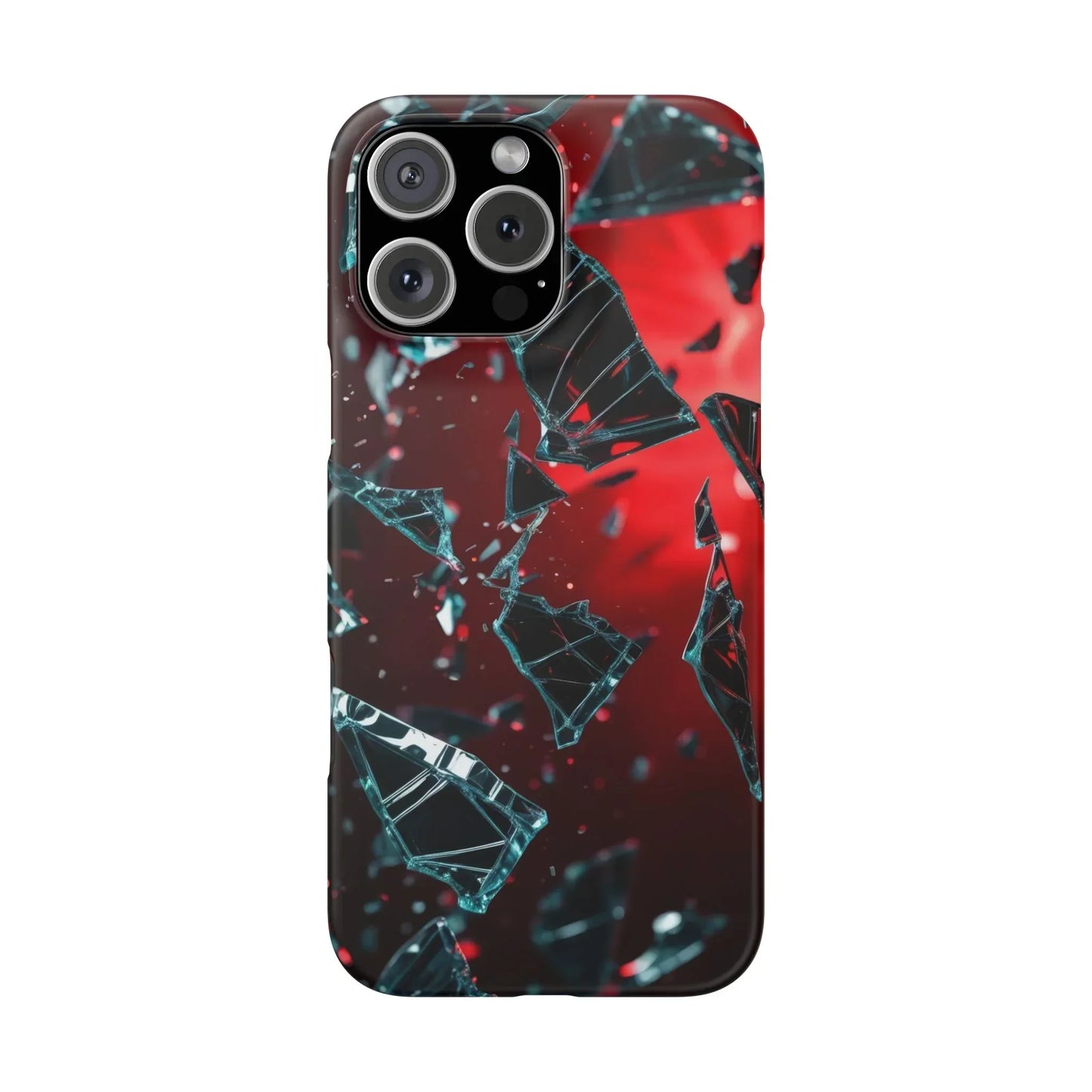 "Crimson Impact" Realistic Glass Shard Snap Phone Case for iPhone 7-16 and Samsung Galaxy S10-S24 Models - KarArmDesign