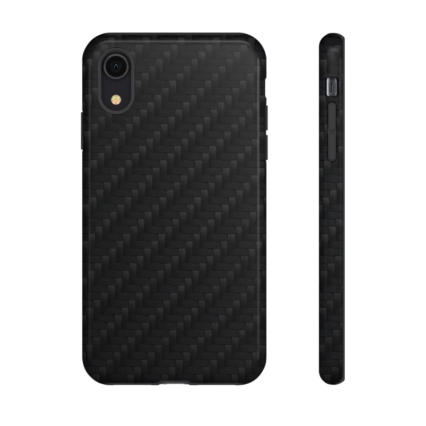 Black Carbon Phone Case Tough Case for iPhone 8-16 and Google Pixel up to 9 Models - KarArmDesign