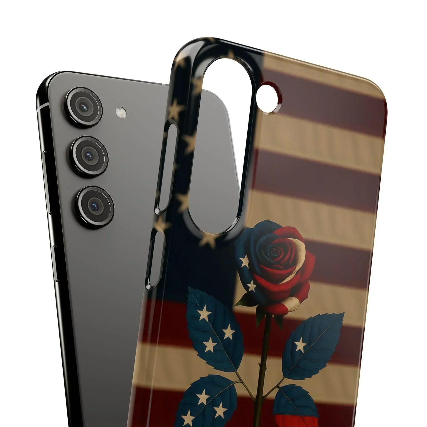 American Rose Flag Phone Case for iPhone 7-16 and Samsung Galaxy S10-S24 Models - KarArmDesign