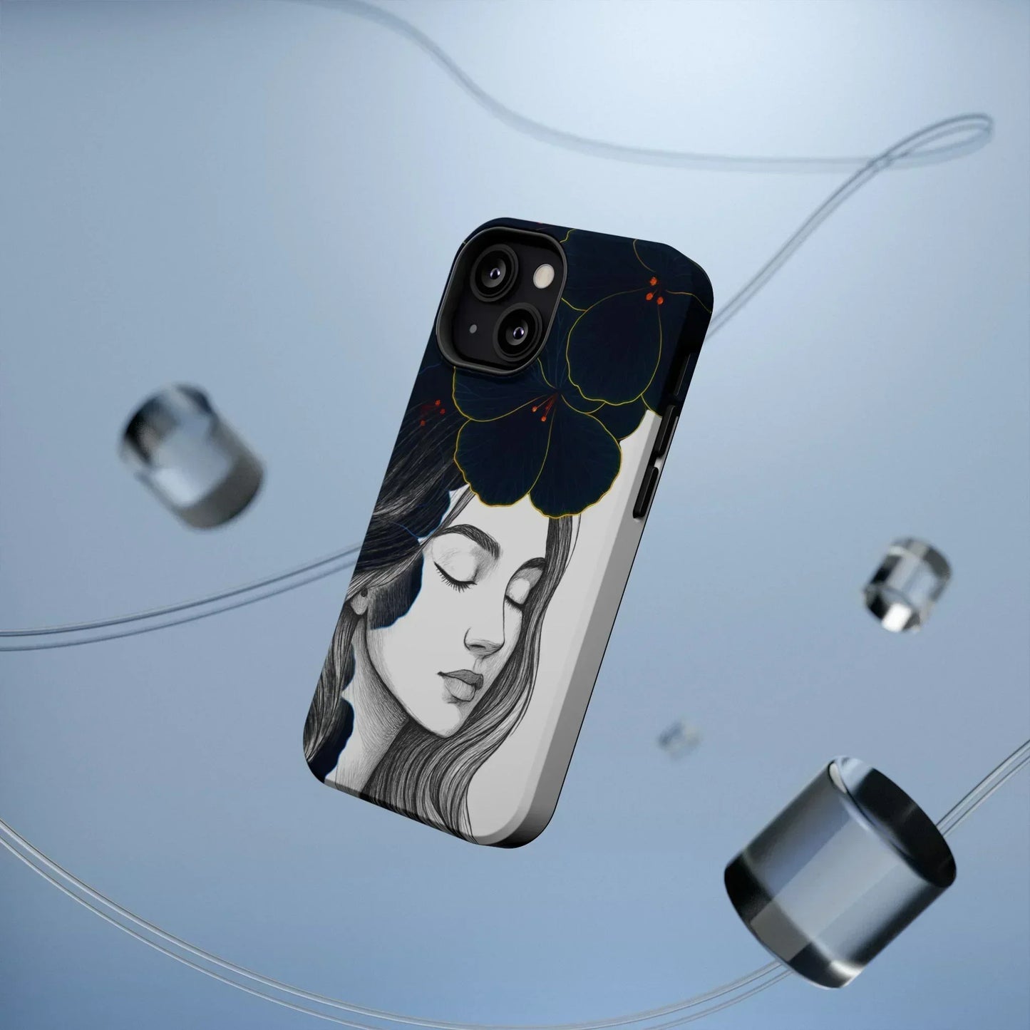 Dark Floral Elegance Phone Case for iPhone 13-16 Models - KarArmDesign