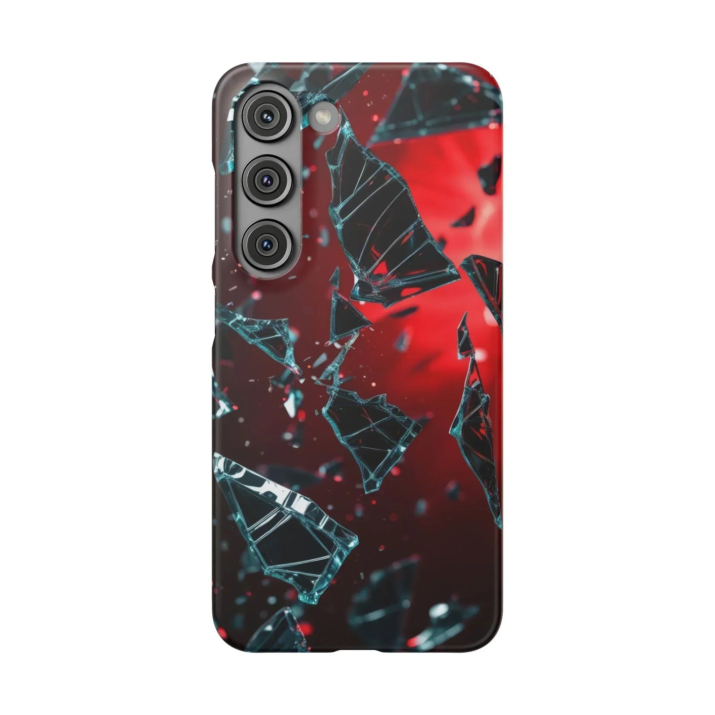 "Crimson Impact" Realistic Glass Shard Snap Phone Case for iPhone 7-16 and Samsung Galaxy S10-S24 Models - KarArmDesign