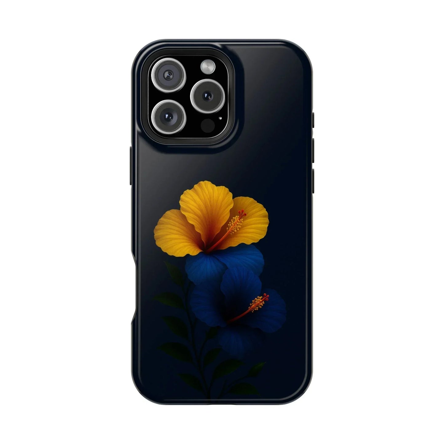 Elegant hibiscus phone case Impact-Resistant Cases for iPhone 12-16 and Samsung Galaxy S21-S22 Models - KarArmDesign