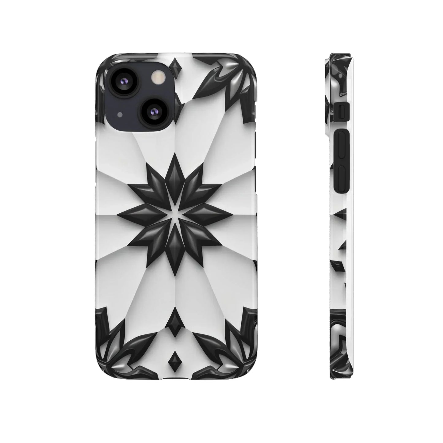 Black and White Geometric Floral Phone Case for iPhone and Samsung Galaxy - KarArmDesign
