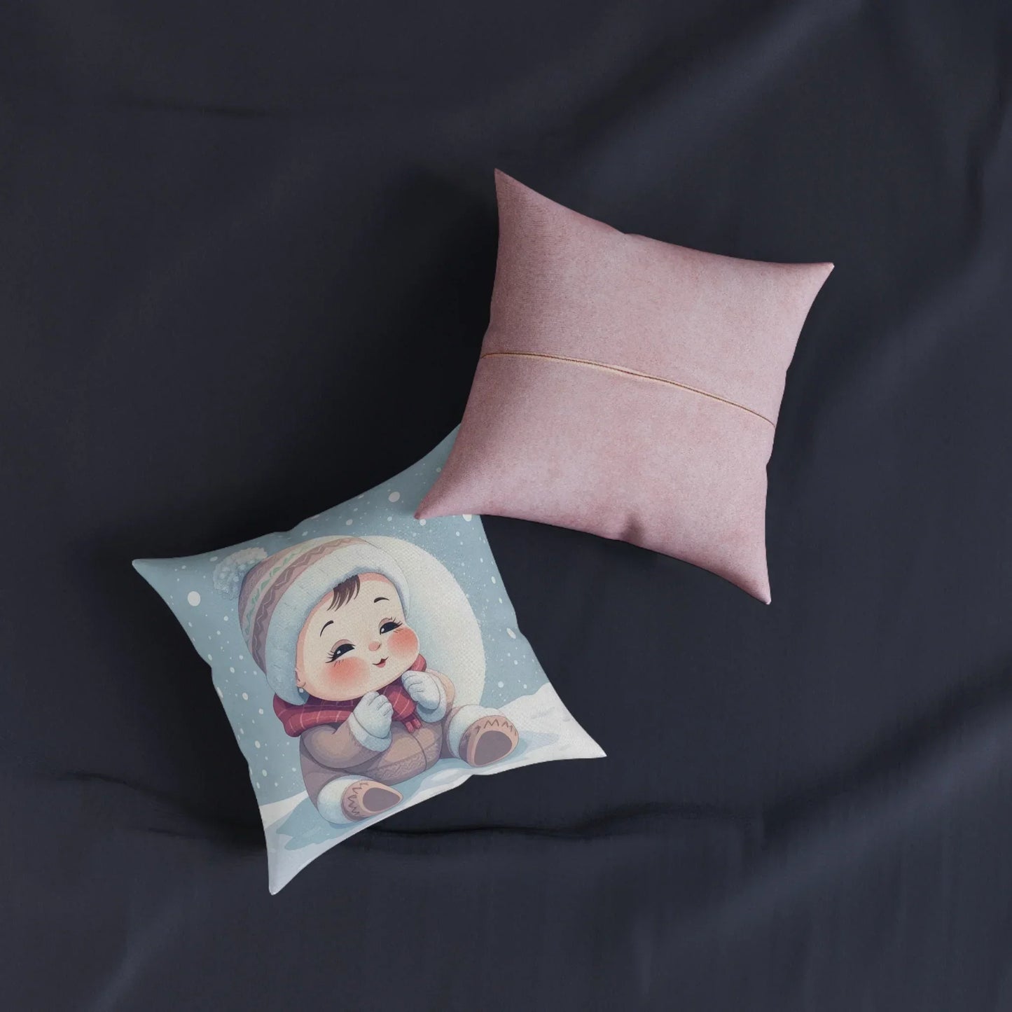 Decorative Square Pillow with Pink Back – Soft & Stylish - KarArmDesign