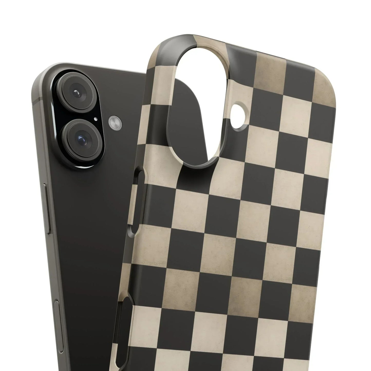 Stylish Matte Checker Phone Case for iPhone 7-16 and Samsung Galaxy S10-S24 Models - KarArmDesign
