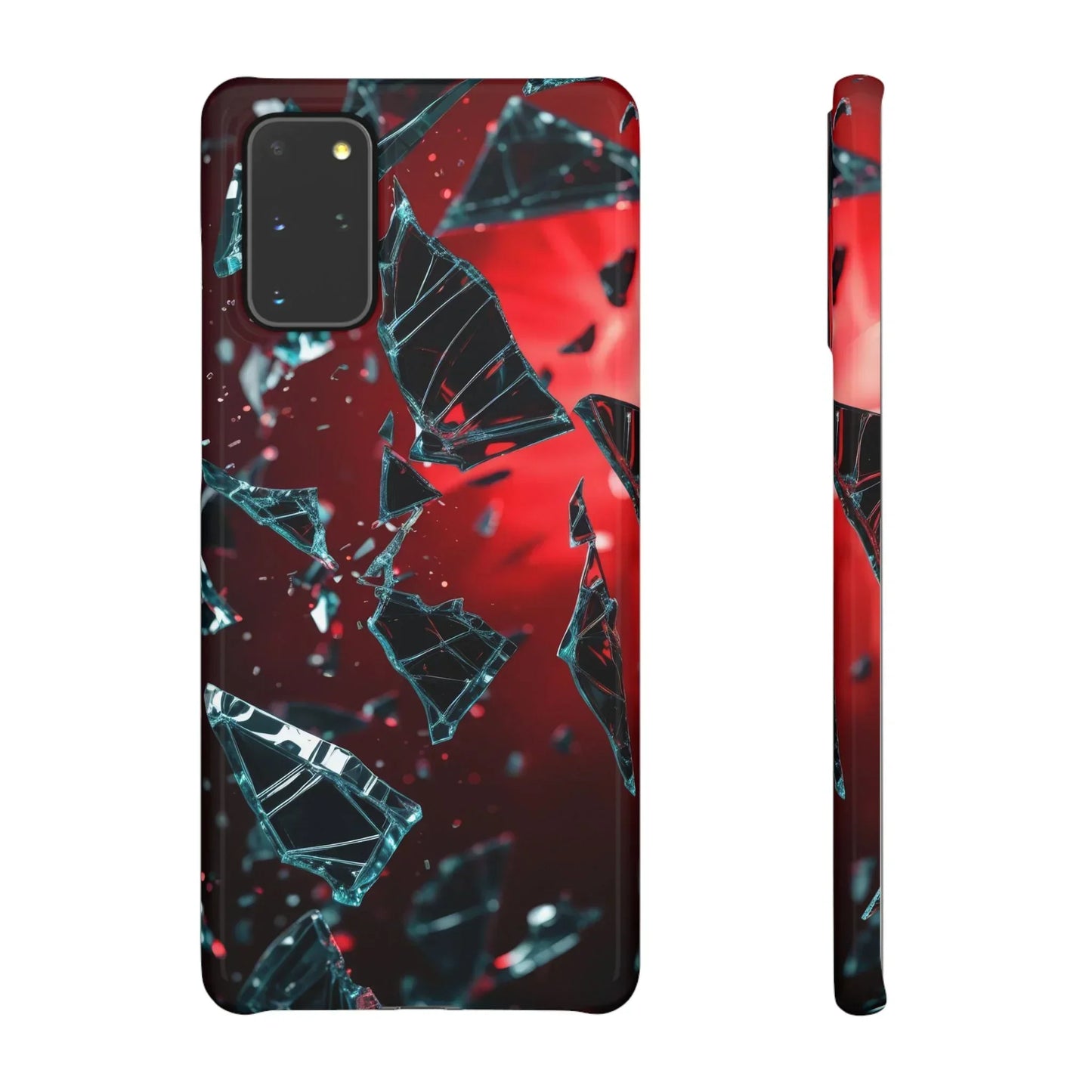 "Crimson Impact" Realistic Glass Shard Snap Phone Case for iPhone 7-16 and Samsung Galaxy S10-S24 Models - KarArmDesign