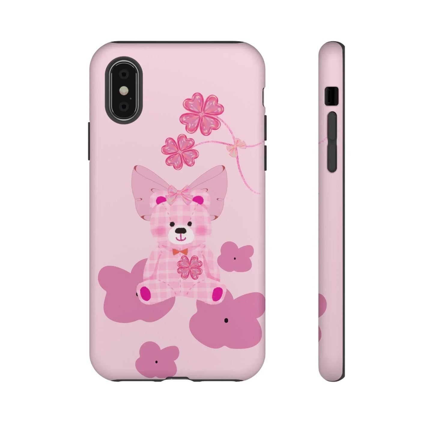 Pink Teddy Bear Phone Cases for iPhone, Pixel and Galaxy Models - KarArmDesign