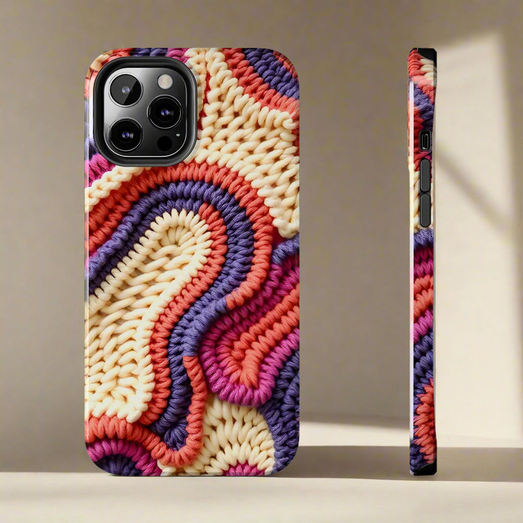 Handwoven Textile Art Phone Case for iPhone 7-16 and Galaxy S21-S24 Models - KarArmDesign