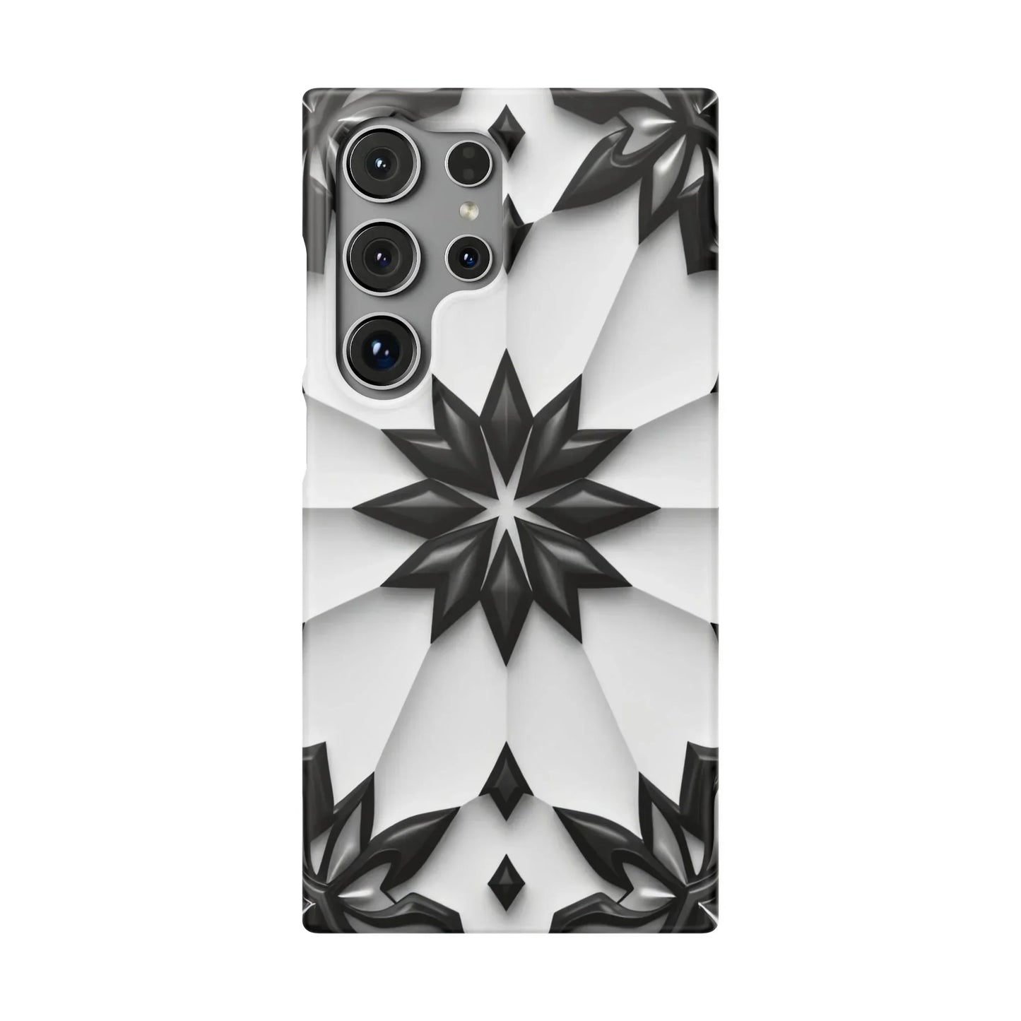Black and White Geometric Floral Phone Case for iPhone and Samsung Galaxy - KarArmDesign