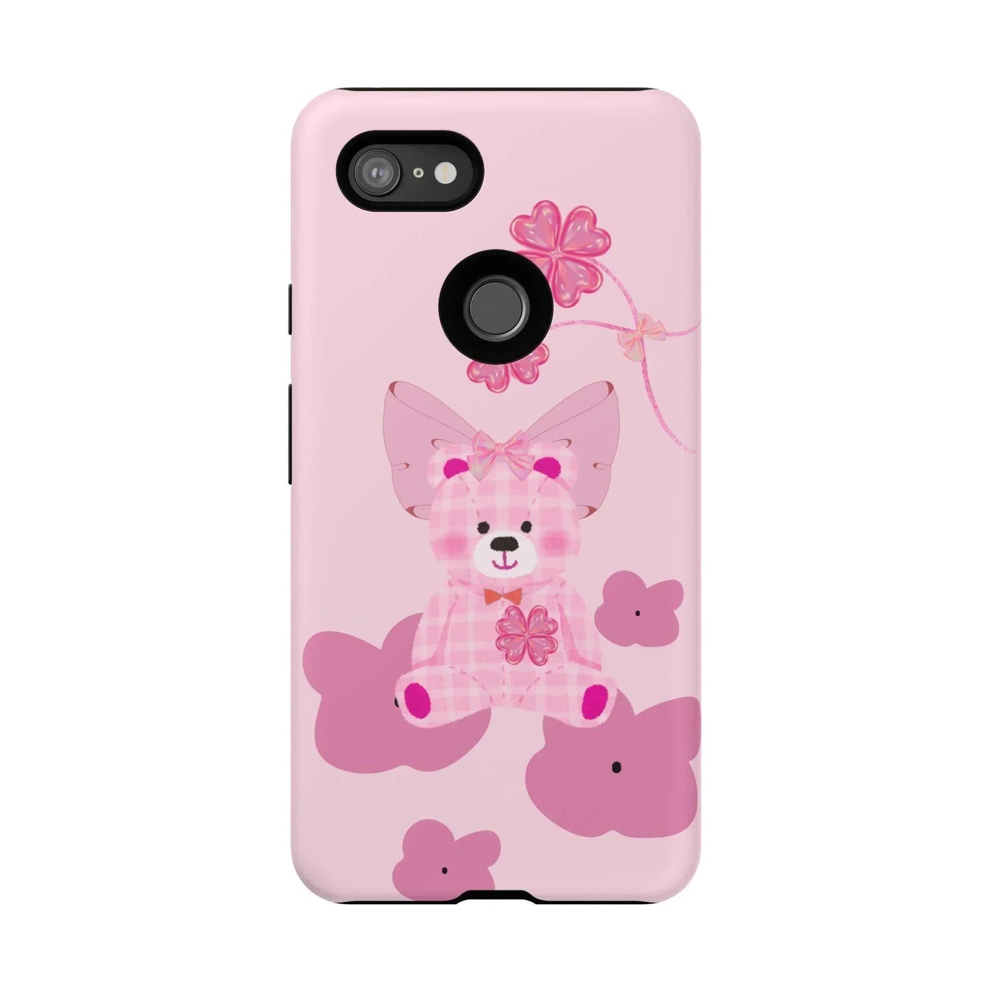 Pink Teddy Bear Phone Cases for iPhone, Pixel and Galaxy Models - KarArmDesign