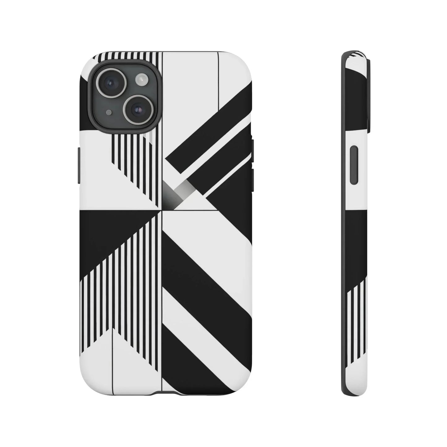 Monochrome Tough Phone Case for iPhone 11-16 and Samsung Galaxy S10–S25 Models - KarArmDesign