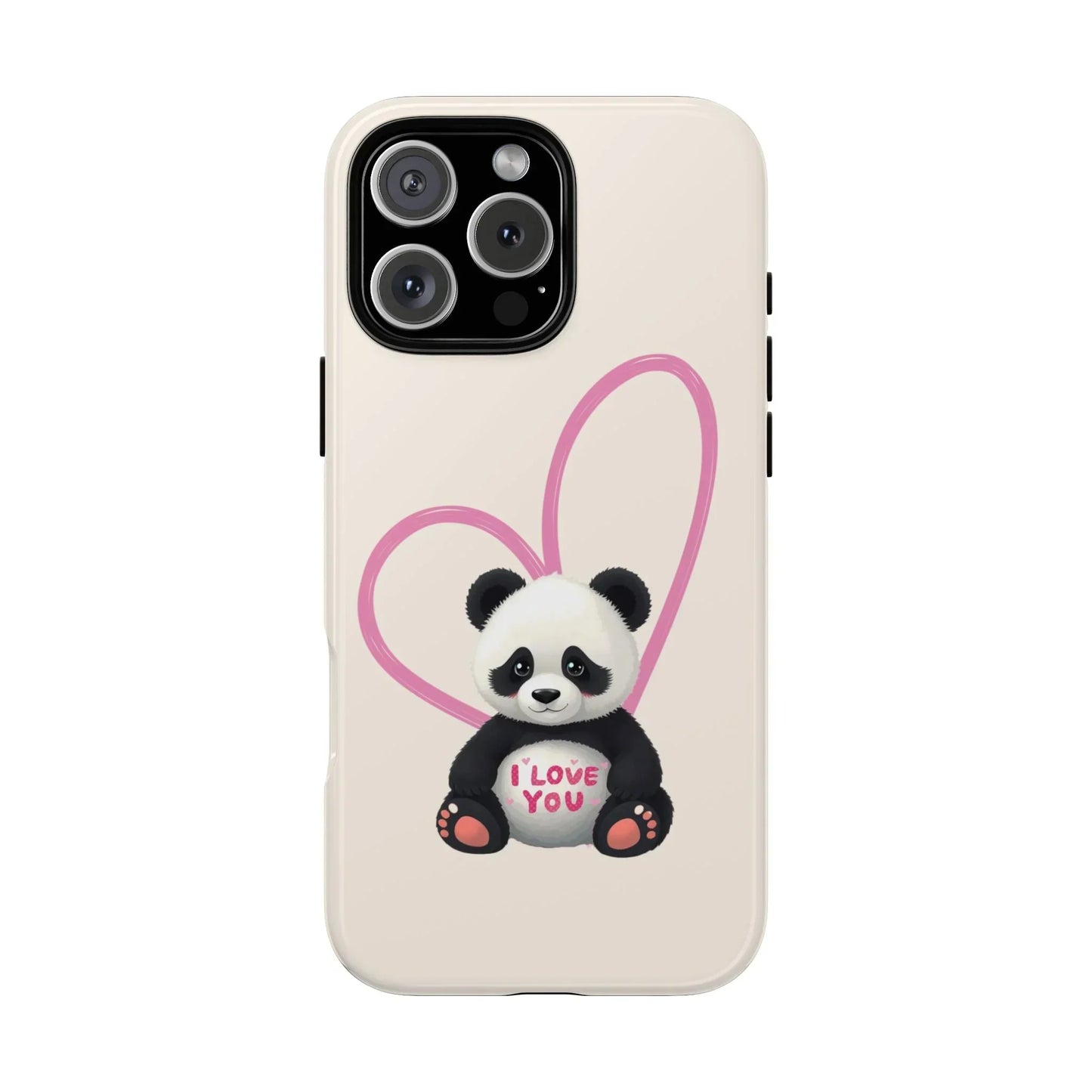 Cute Panda Heart Love Phone Case for iPhone 8-16 Models - KarArmDesign