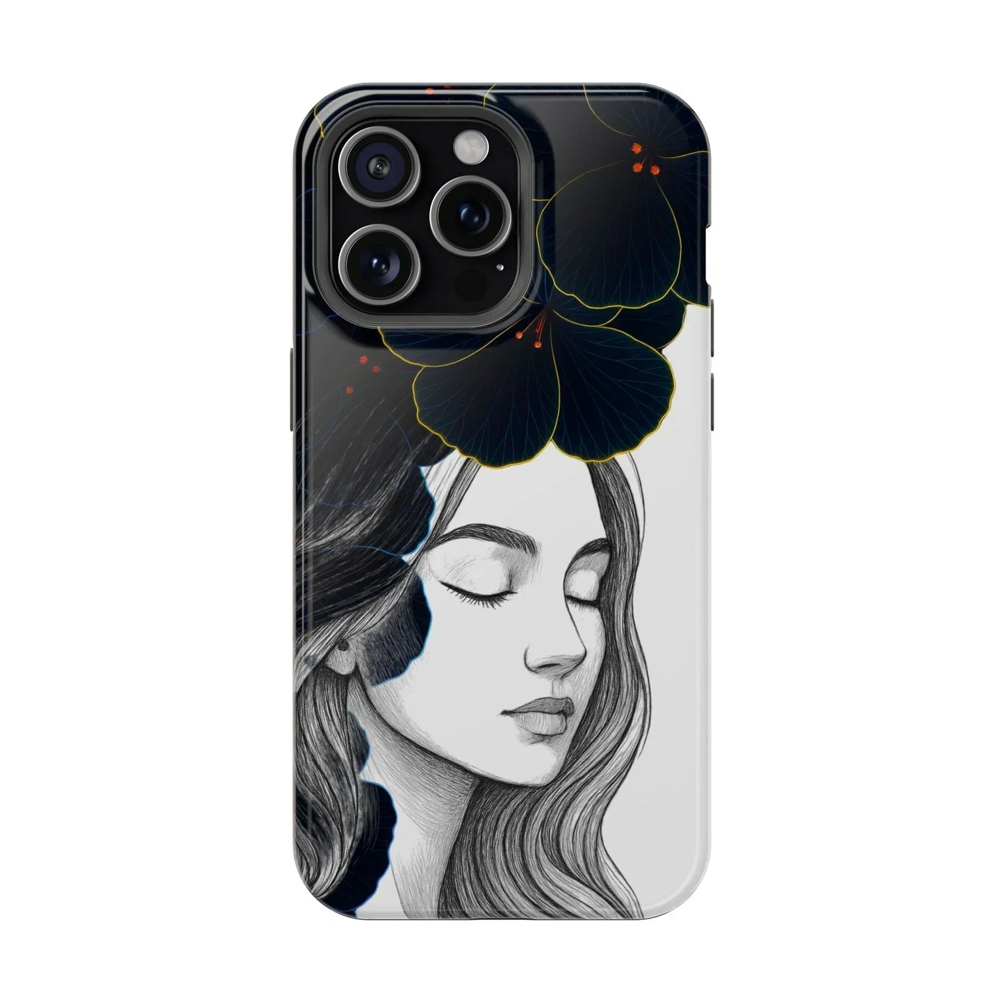 Dark Floral Elegance Phone Case for iPhone 13-16 Models - KarArmDesign