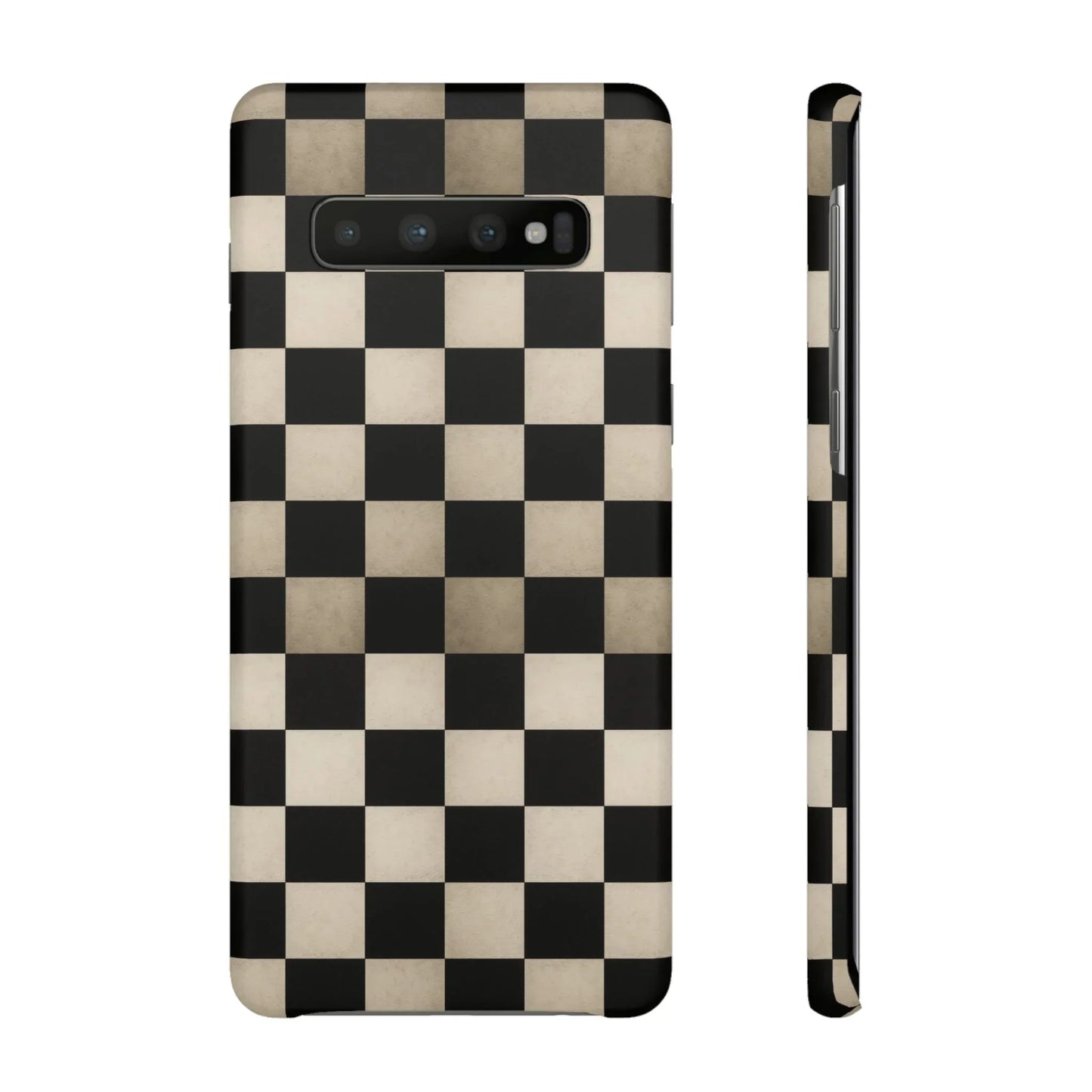 Stylish Matte Checker Phone Case for iPhone 7-16 and Samsung Galaxy S10-S24 Models - KarArmDesign