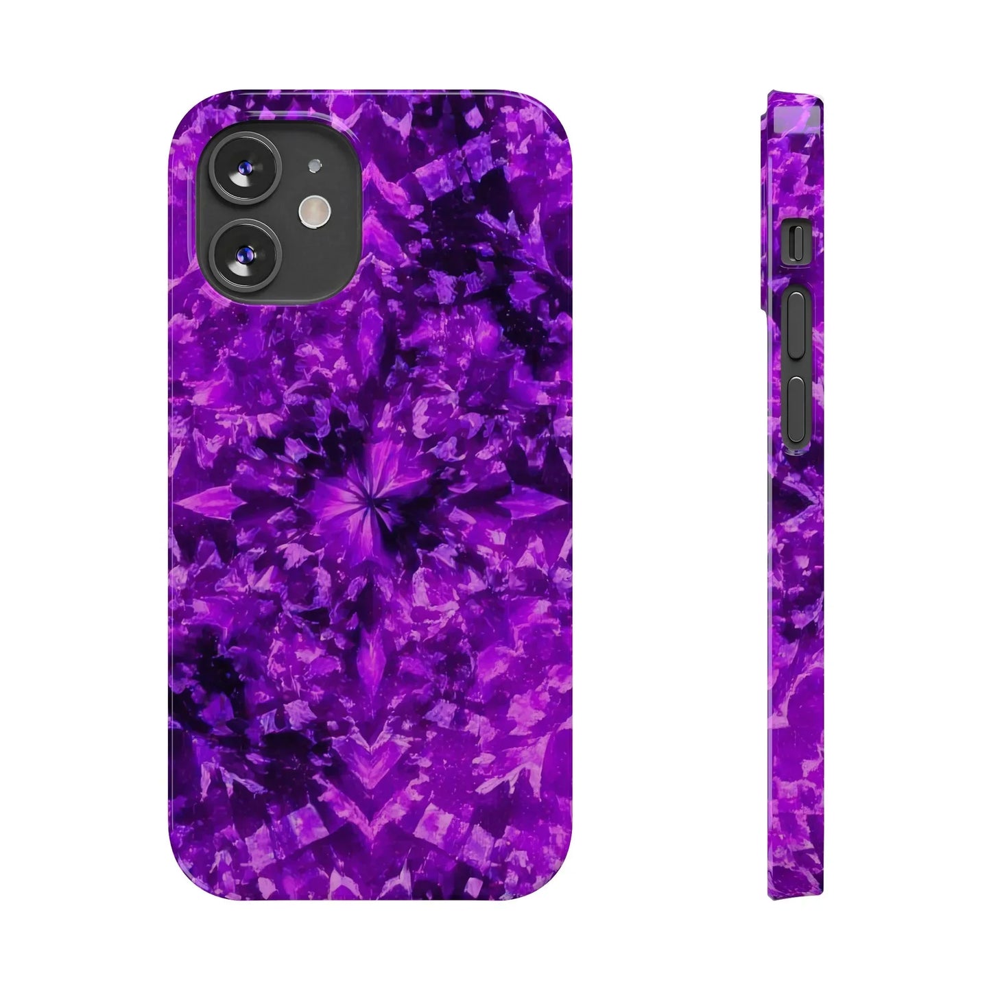 Vivid Purple Kaleidoscope Phone Case iPhone 7 to 16 Series Models - KarArmDesign