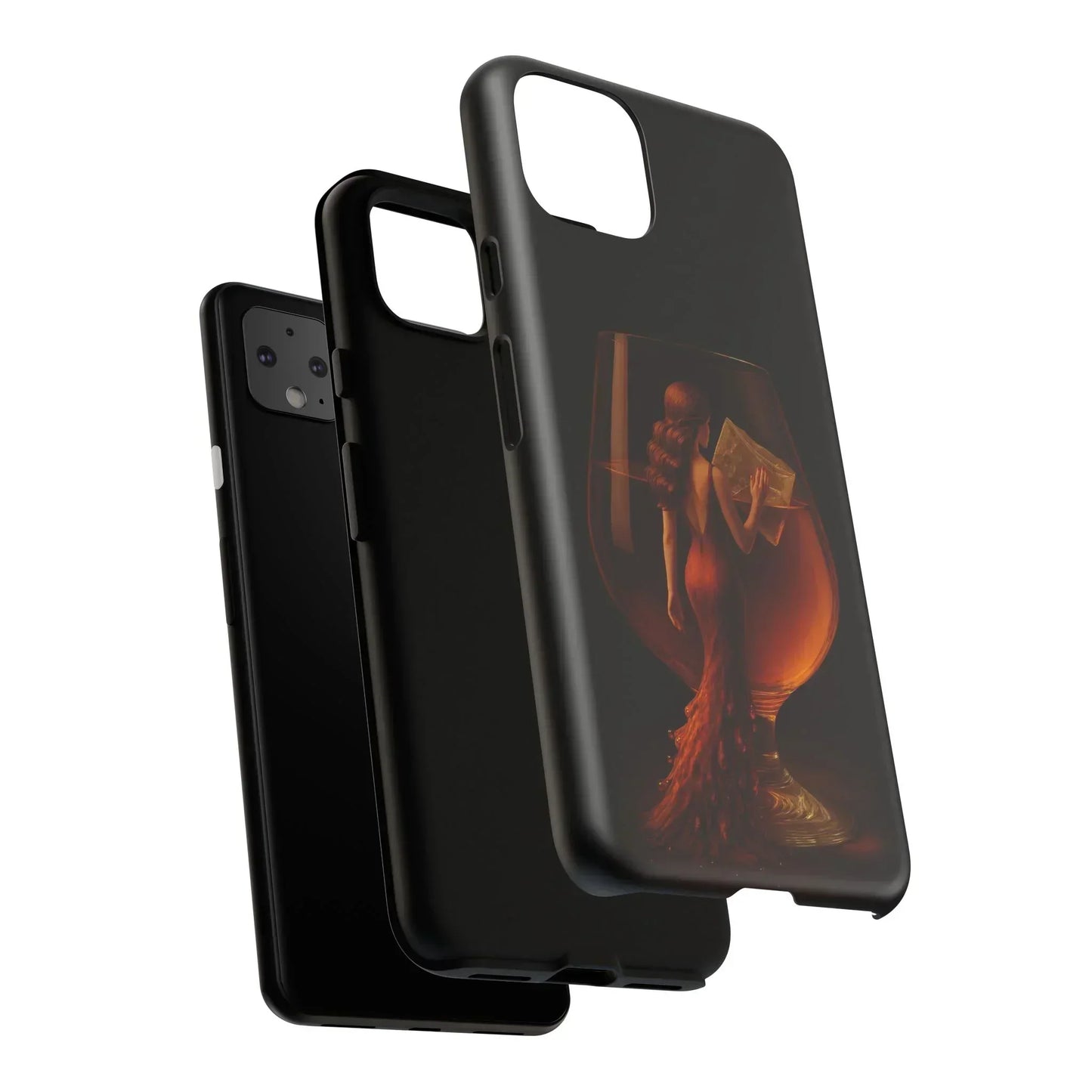Elegant Midnight Lady Phone Case for iPhone 8-16 and Google Pixel up to 9 Models - KarArmDesign