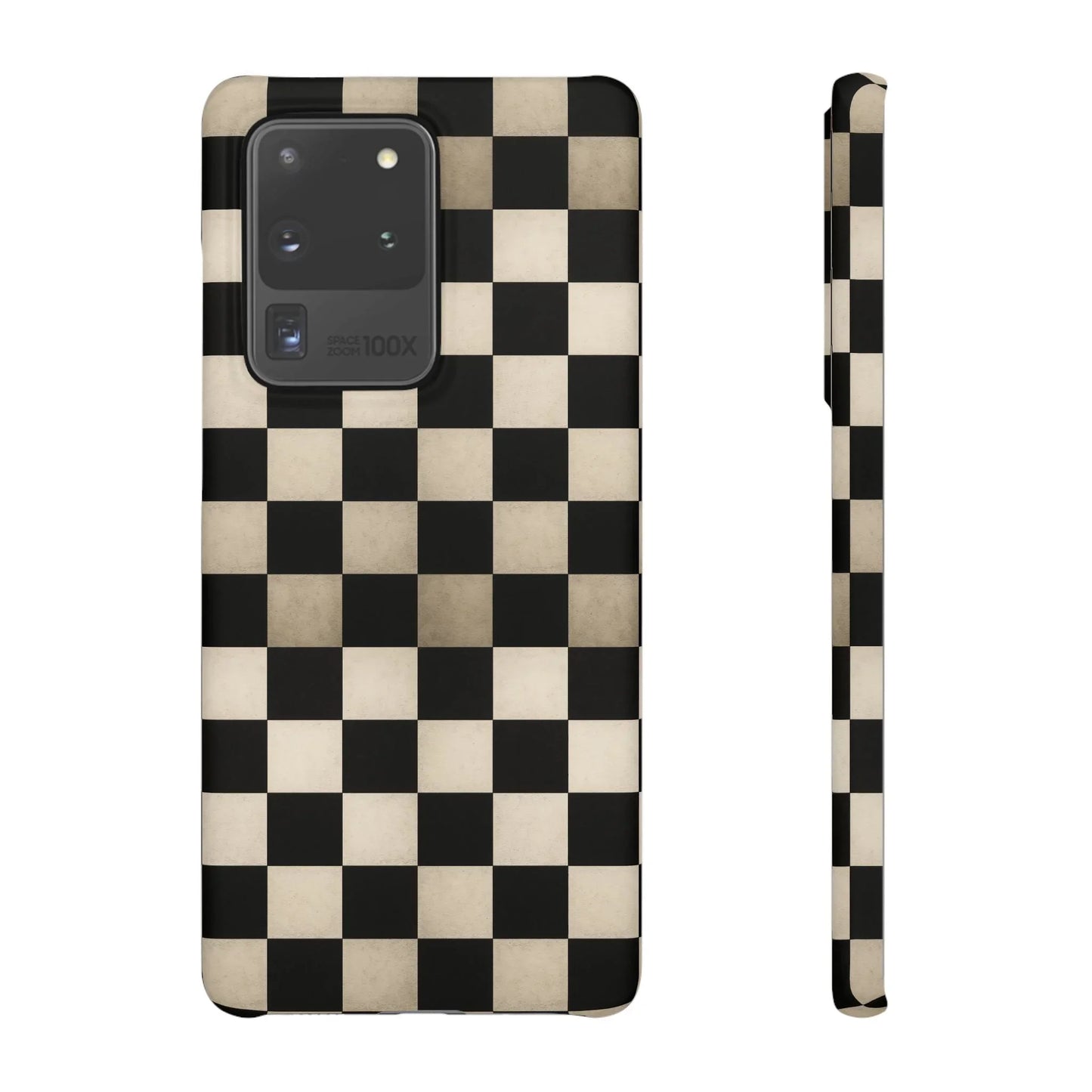 Stylish Matte Checker Phone Case for iPhone 7-16 and Samsung Galaxy S10-S24 Models - KarArmDesign