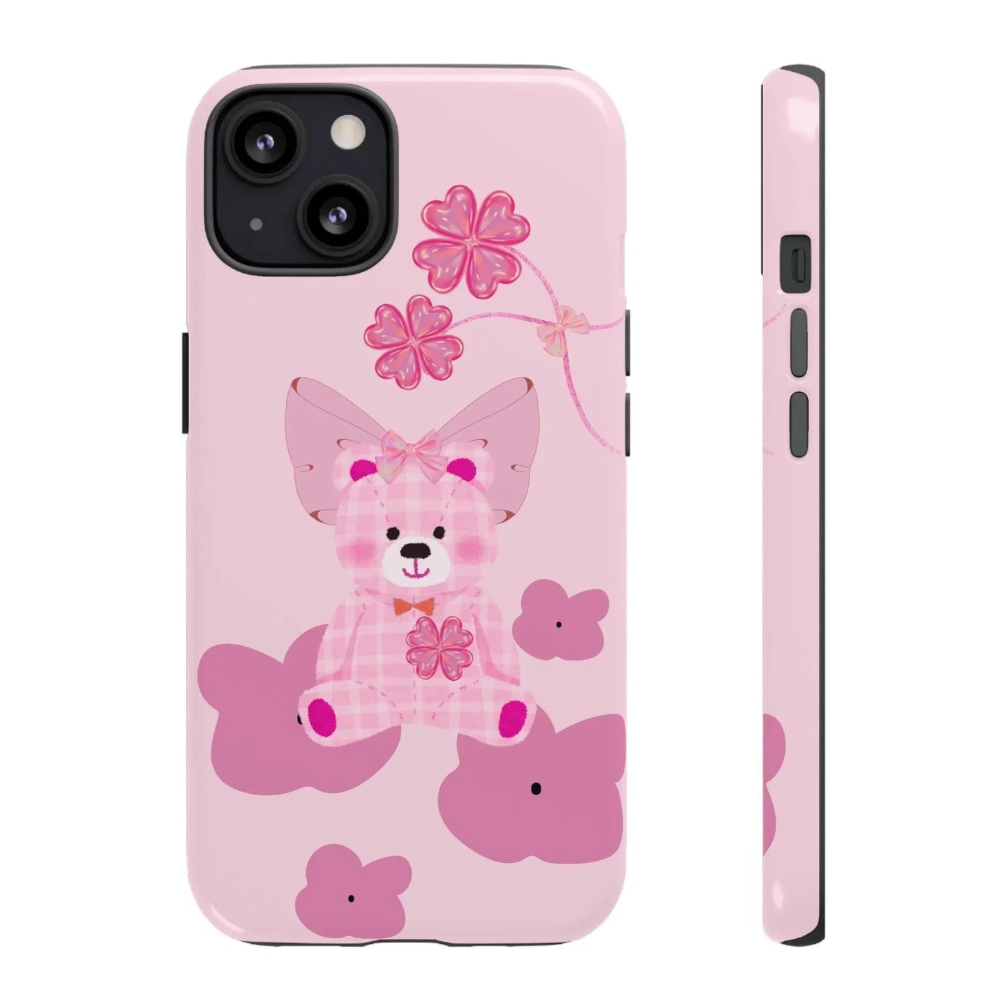 Pink Teddy Bear Phone Cases for iPhone, Pixel and Galaxy Models - KarArmDesign