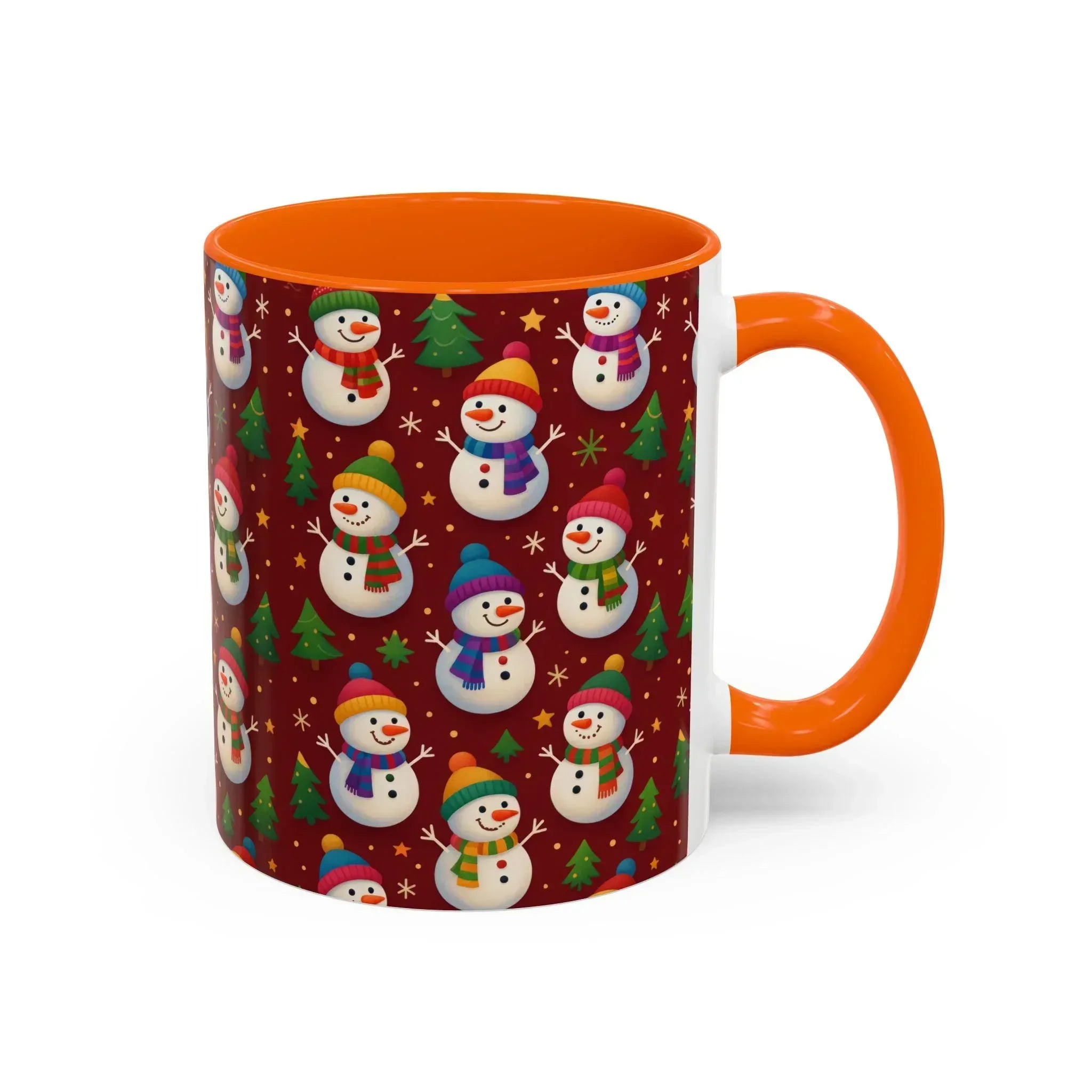 Festive Snowman Parade Accent Coffee Mug (11oz) - KARARMDESIGN