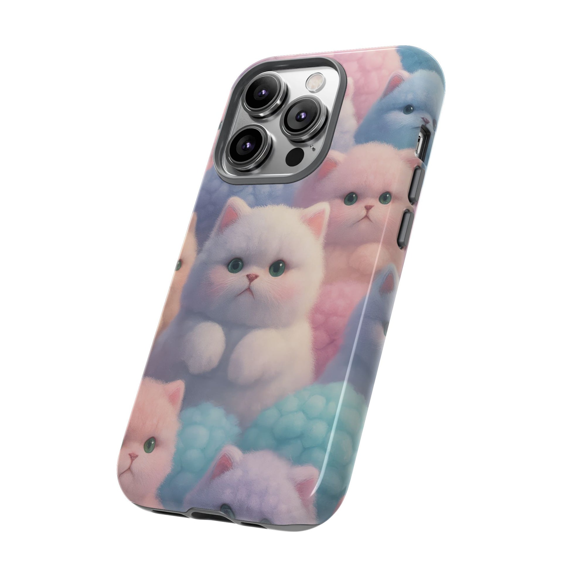 Pastel Kitten Phone Case for iPhone 8-17 and Samsung Galaxy S10-S25 Models - KARARMDESIGN