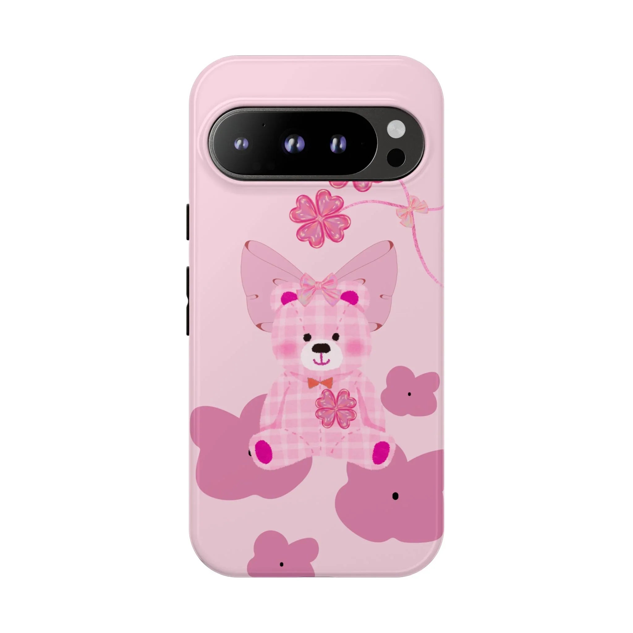 Pink Teddy Bear Phone Cases for iPhone, Pixel and Galaxy - KARARMDESIGN