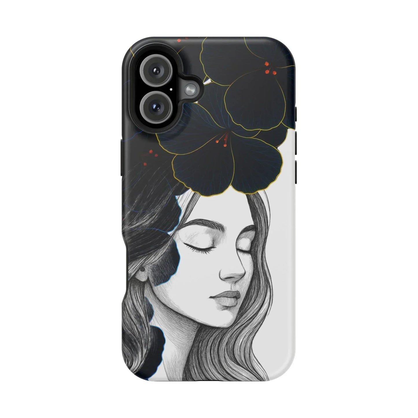 Dark Floral Elegance Phone Case for iPhone 13-16 Models - KarArmDesign