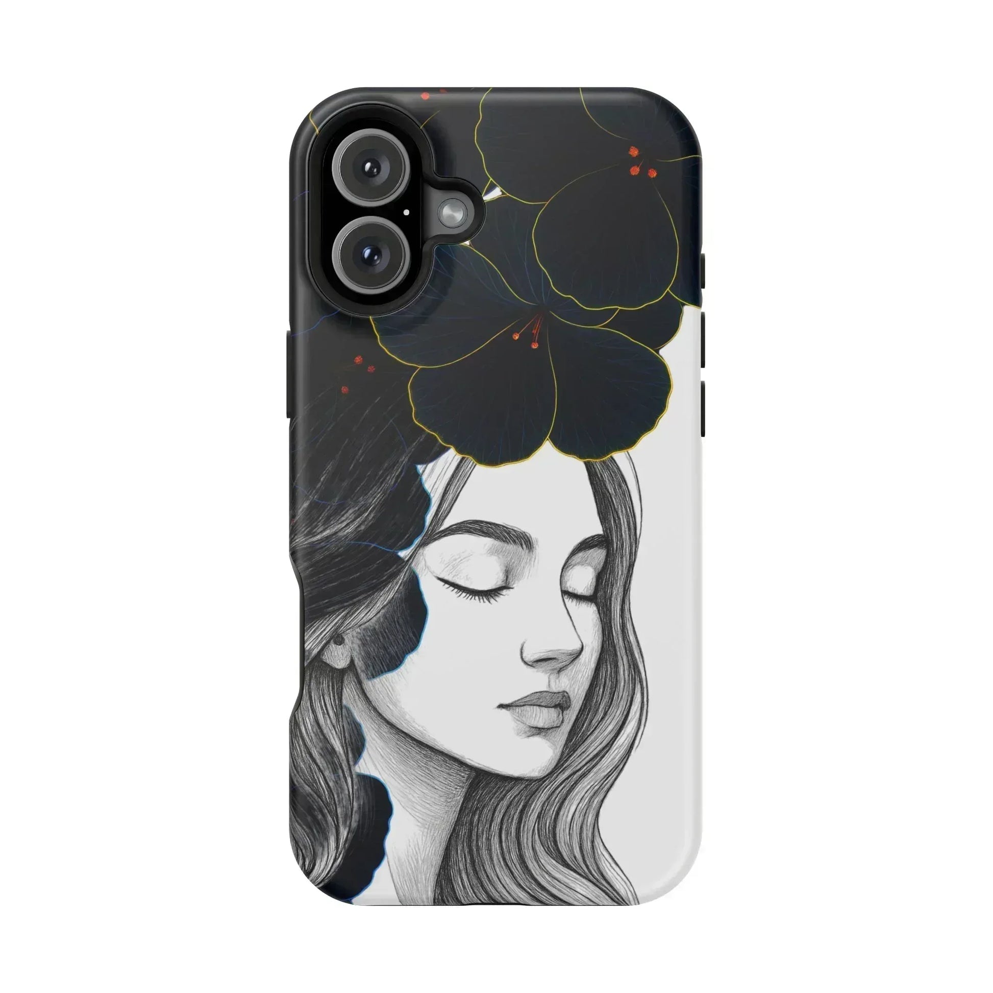 Dark Floral Elegance Phone Case for iPhone 13-16 - KARARMDESIGN