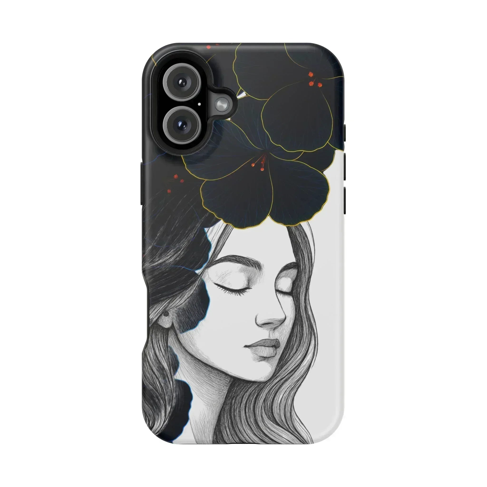 Dark Floral Elegance Phone Case for iPhone 13-16 - KARARMDESIGN