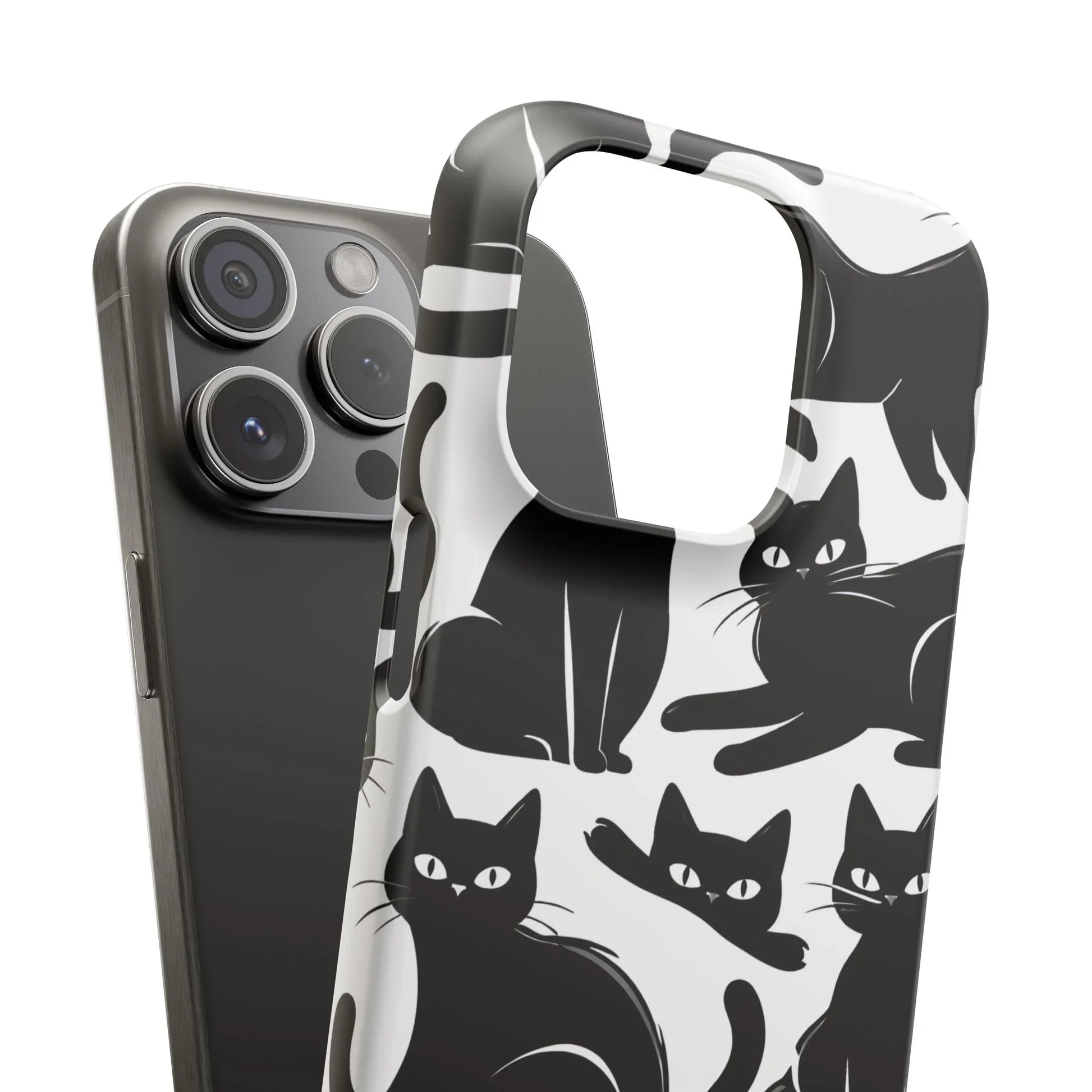 Black Cats Phone Case for iPhone 11-17 and Galaxy S20-S25 - KARARMDESIGN
