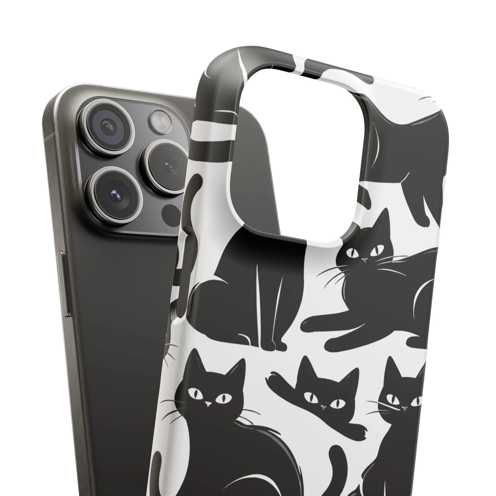 Black Cats Phone Case for iPhone 11-17 and Galaxy S20-S25 - KARARMDESIGN