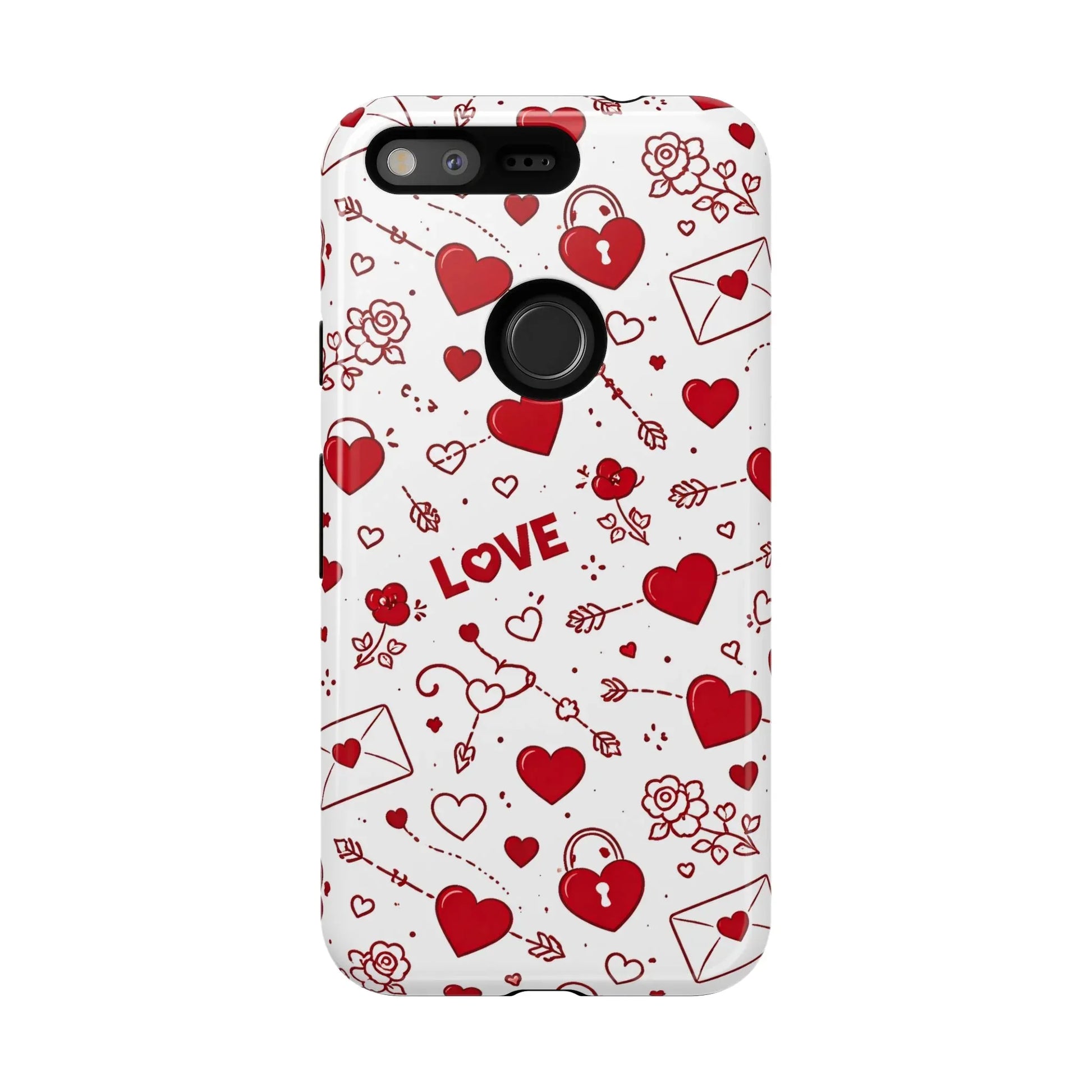 Love Doodles Valentine Phone Case for Google Pixel up to 9 - KARARMDESIGN