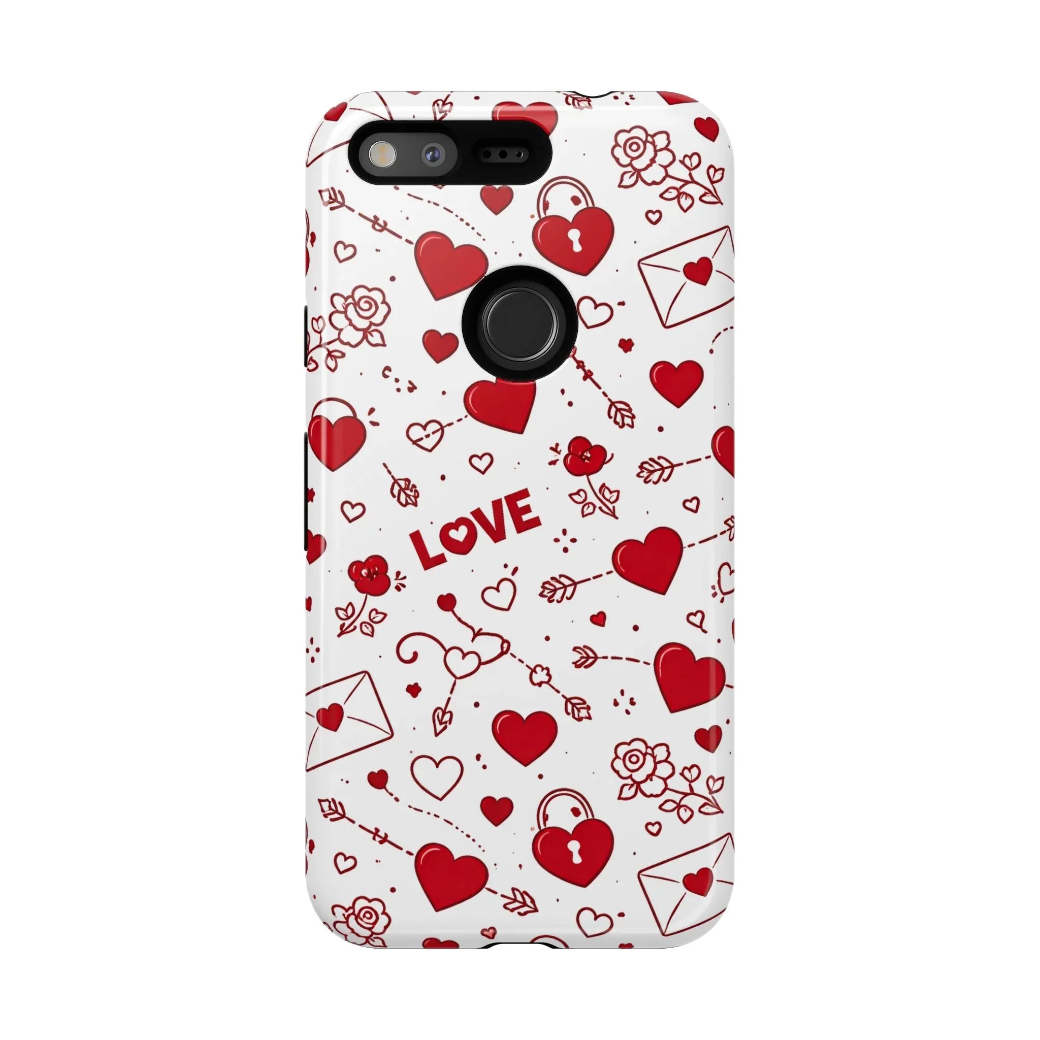 Love Doodles Valentine Phone Case for Google Pixel up to 9 - KARARMDESIGN