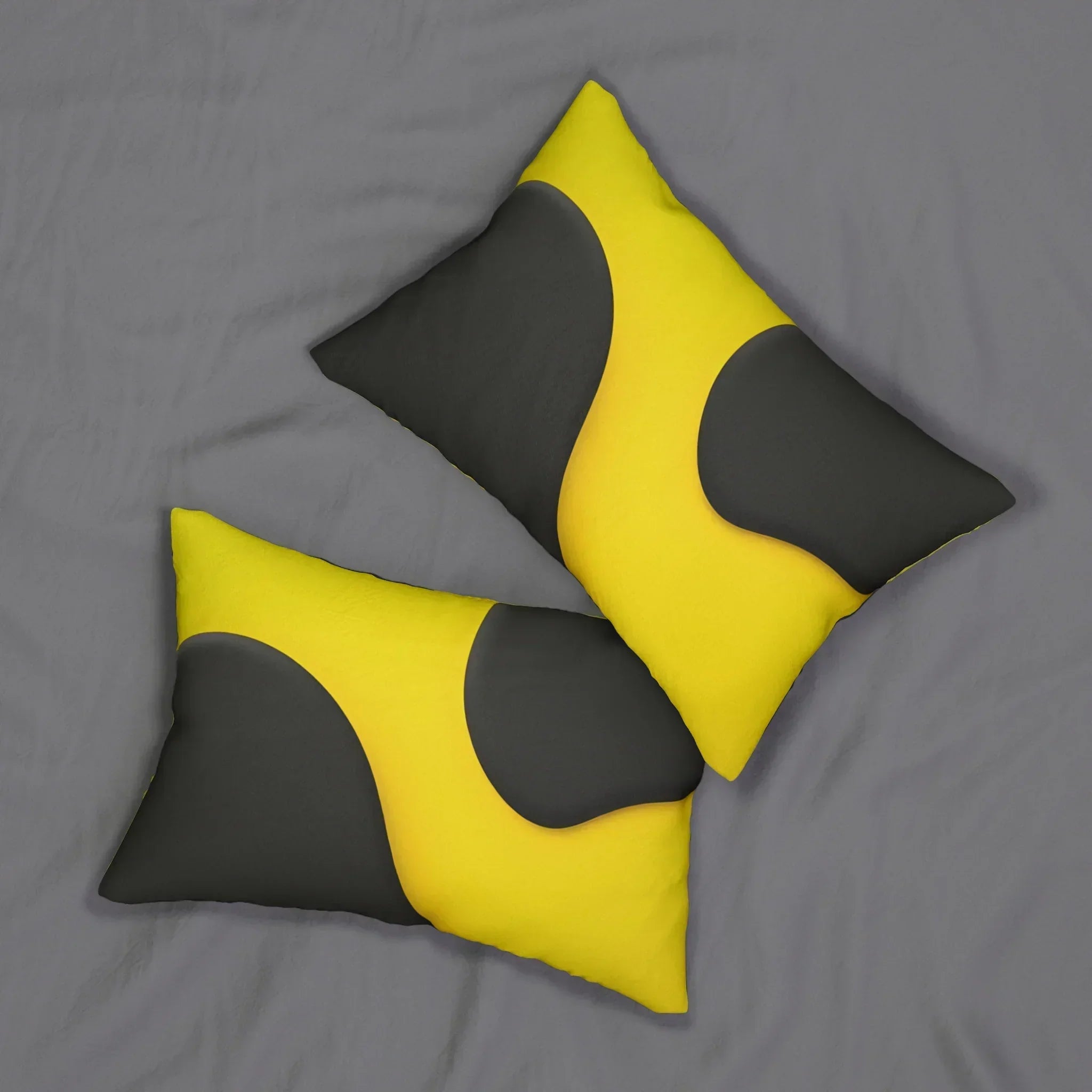 Stylish Yellow & Black Abstract Pillow - KARARMDESIGN