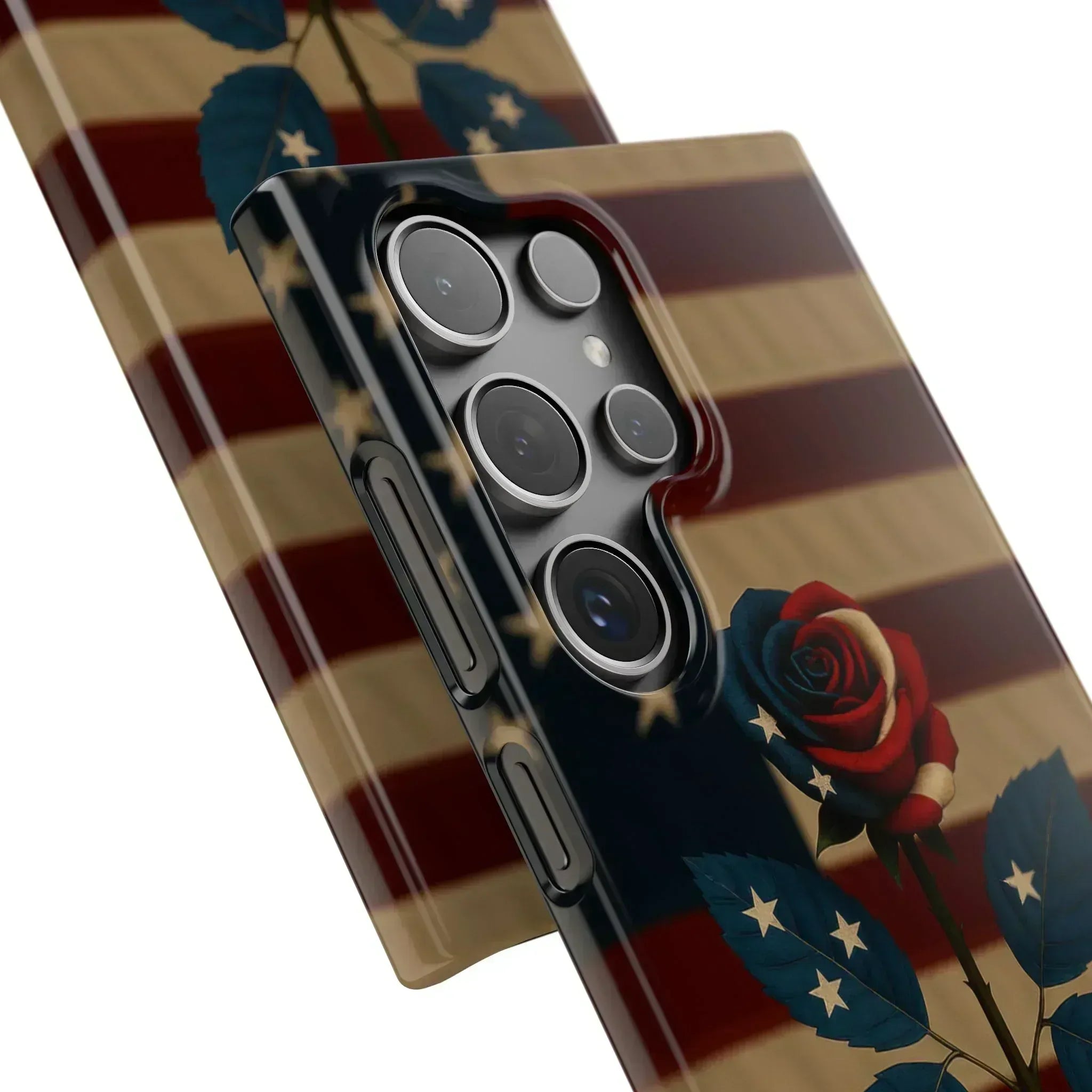 American Rose Flag Phone Case for iPhone 8-16 and Galaxy S10-S24 - KARARMDESIGN