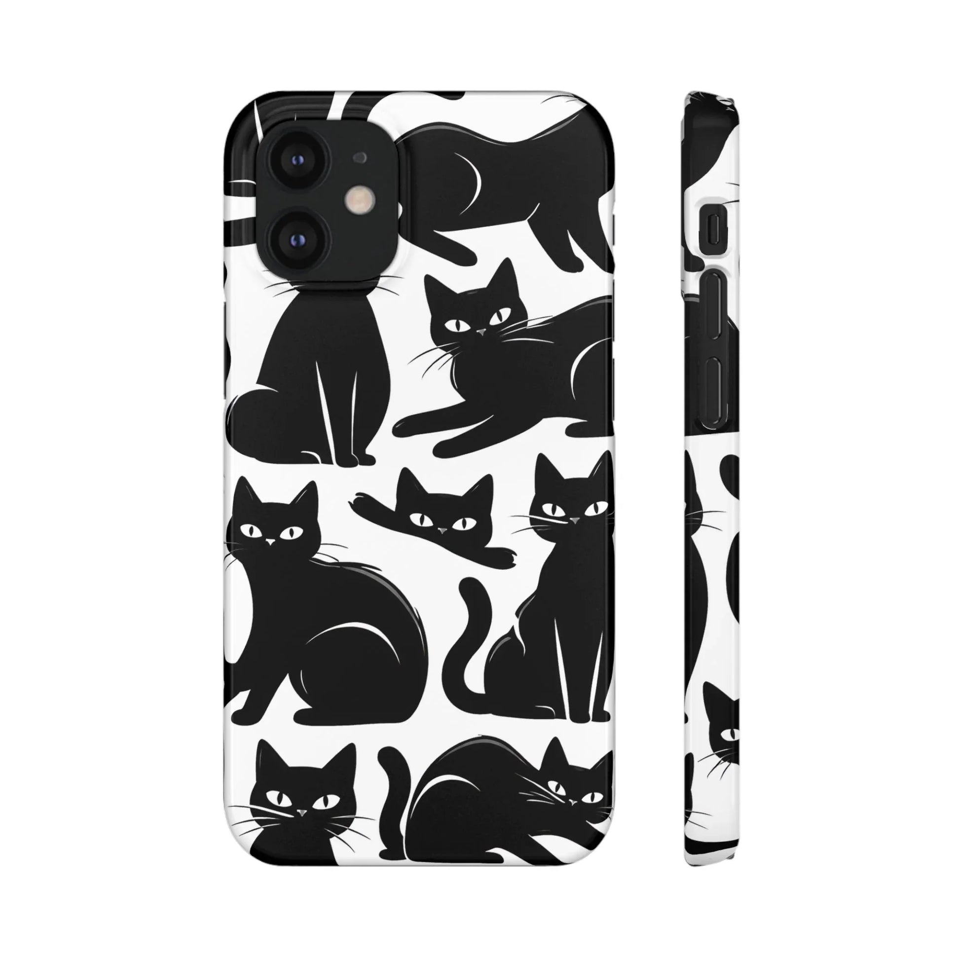 Black Cats Phone Case for iPhone 11-17 and Galaxy S20-S25 - KARARMDESIGN