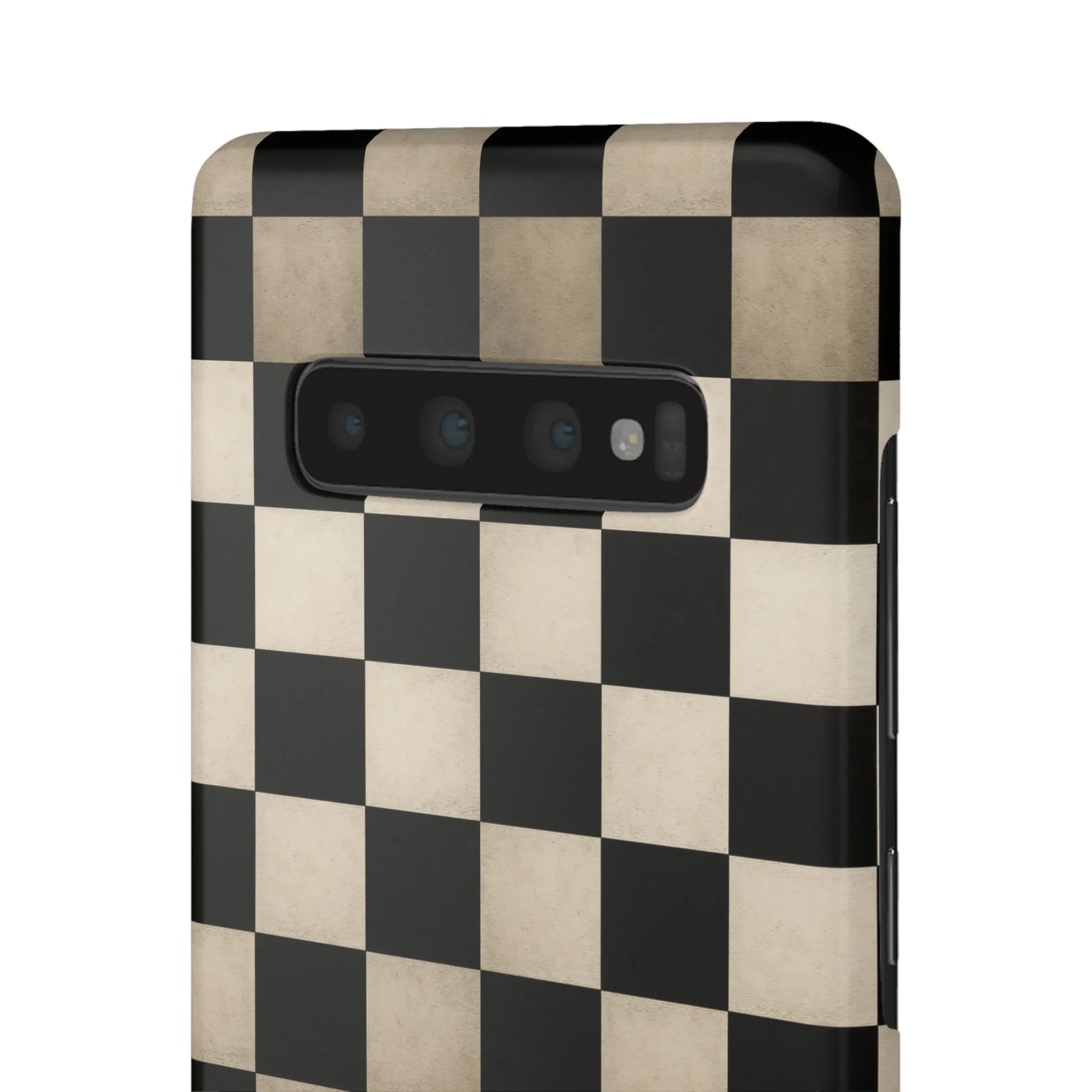 Stylish Matte Checker Phone Case for iPhone 7-16 and Samsung Galaxy S10-S24 Models - KarArmDesign