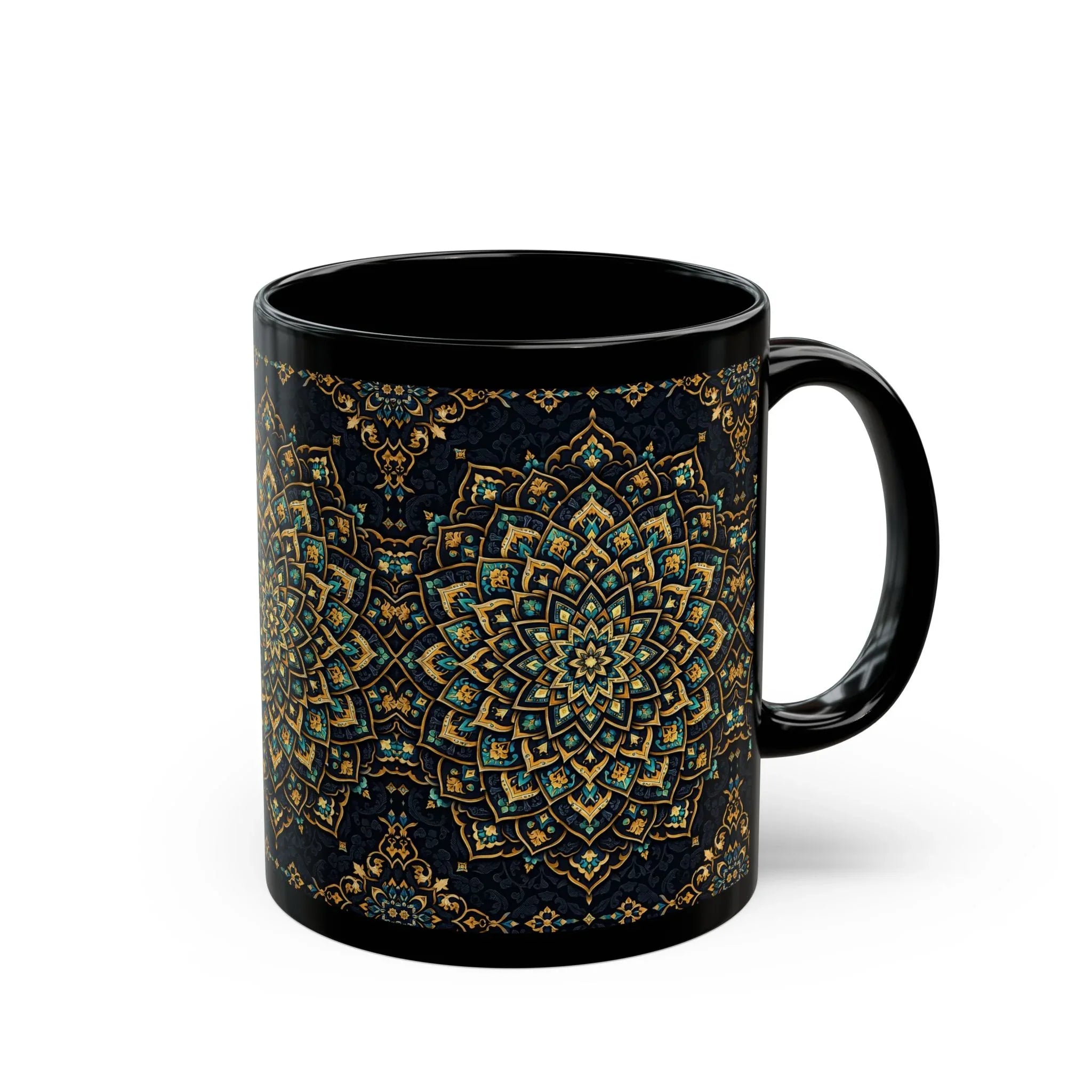 Ornate Mandala Mug - Black Mug (11oz, 15oz) - KARARMDESIGN