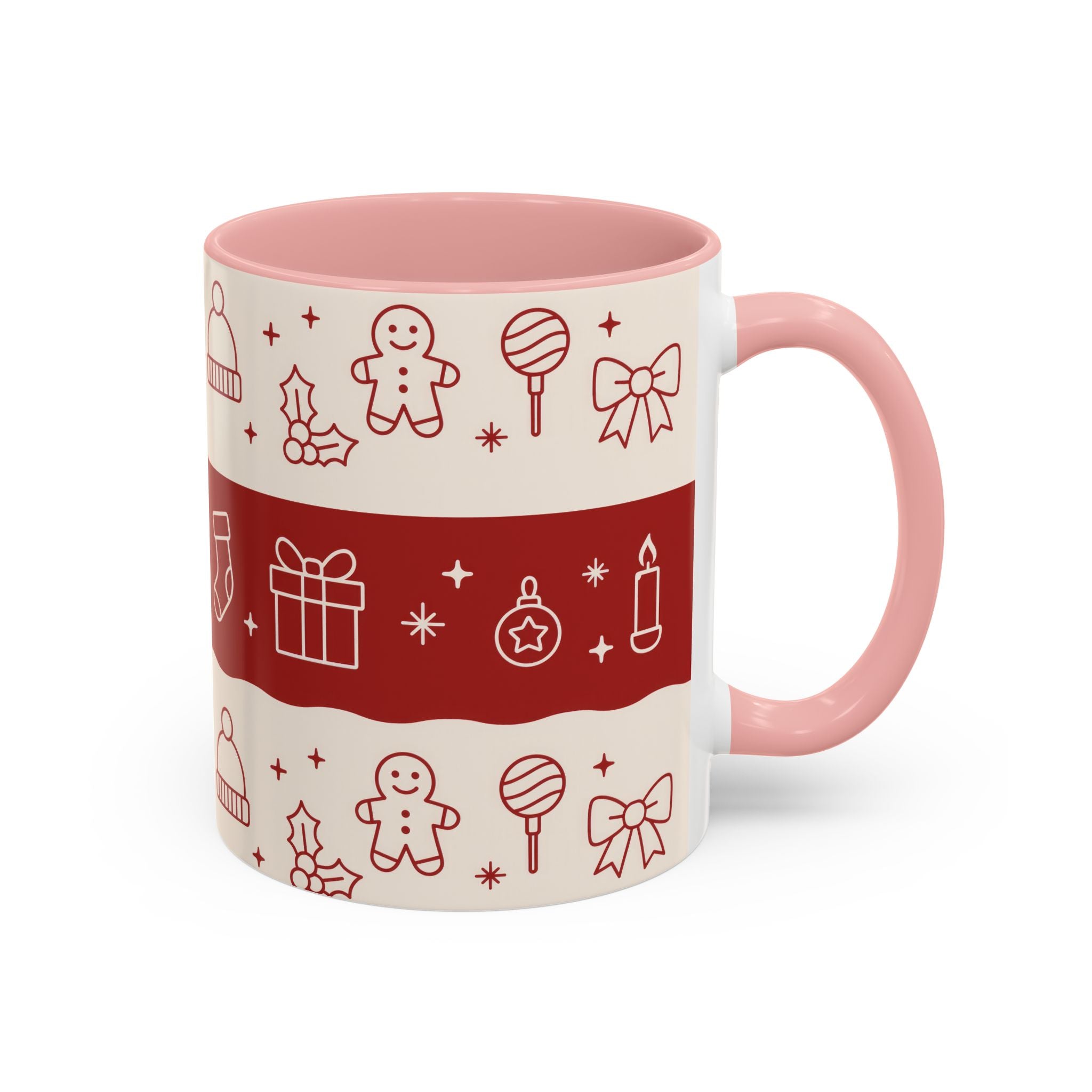 Holiday Cheer Icons Mug - Accent Coffee Mug (11, 15oz)
