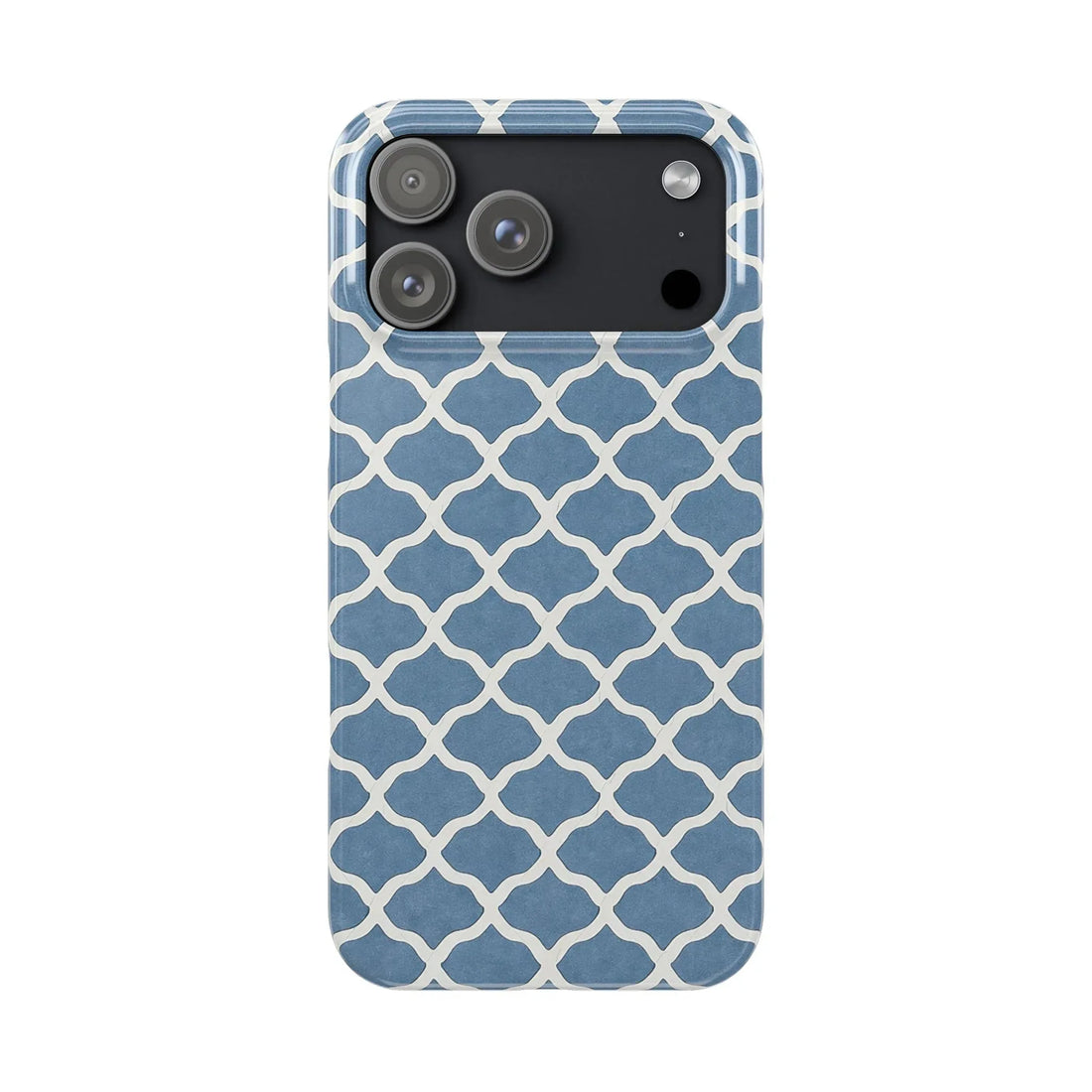 Azure Lattice Pattern Phone Case Slim Phone Cases for iPhone 11-17 - KARARMDESIGN
