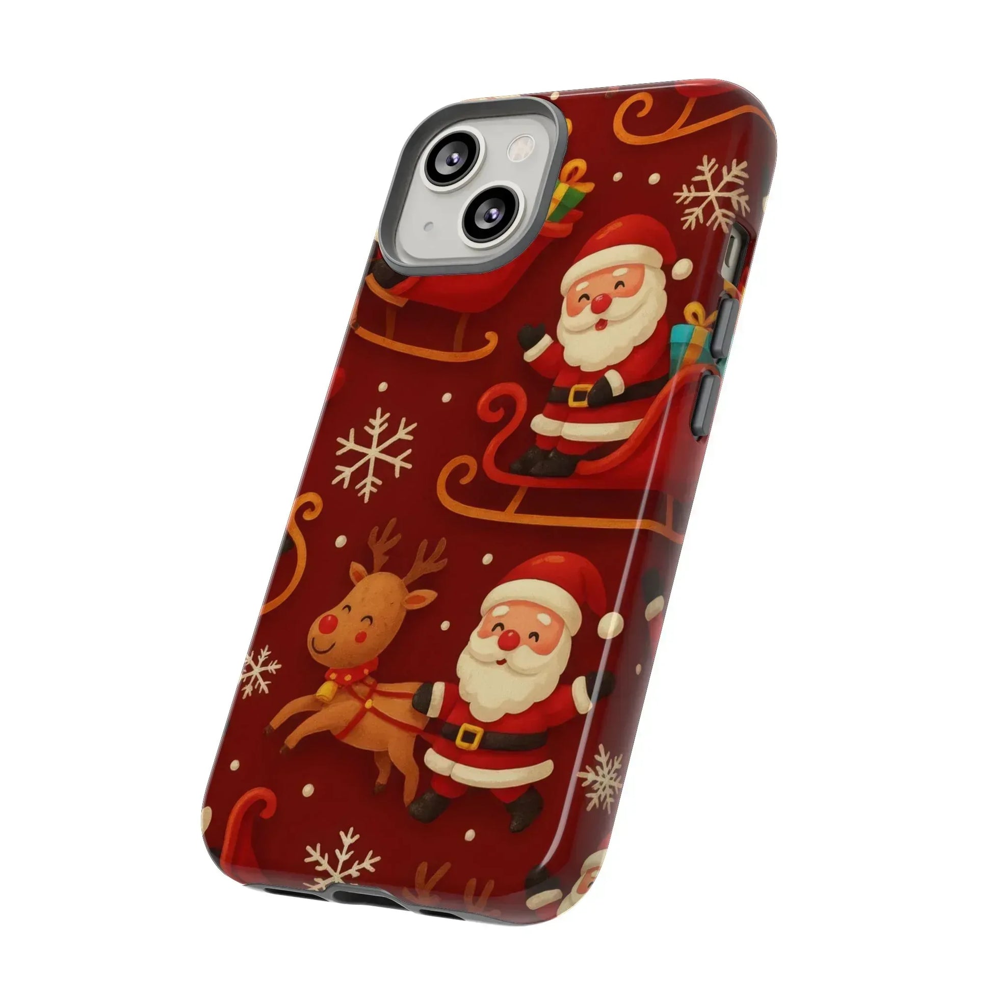 Santa Sleigh Ride Phone Case for iPhone 11-17 and Galaxy S10-S25 - KARARMDESIGN