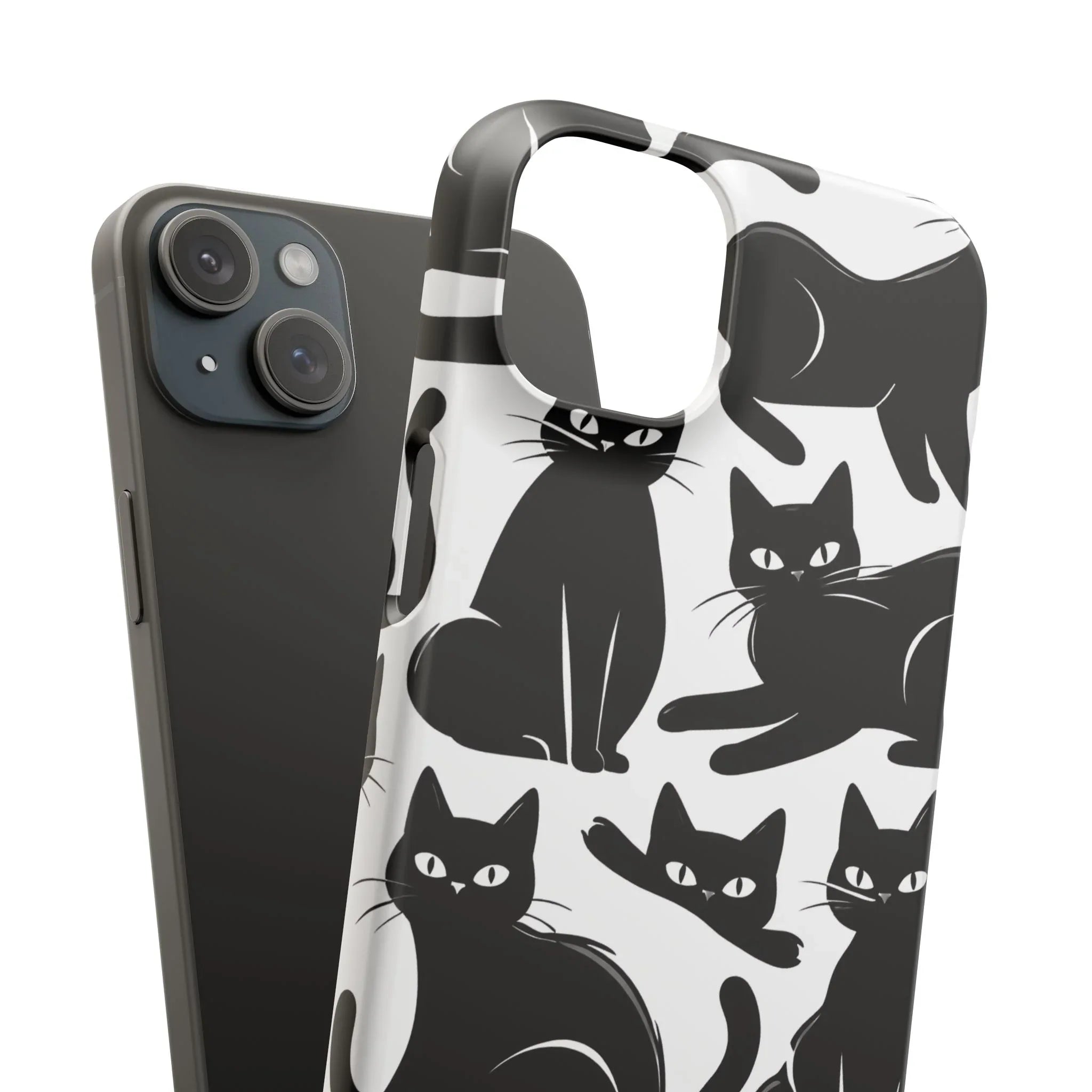Black Cats Phone Case for iPhone 11-17 and Galaxy S20-S25 - KARARMDESIGN