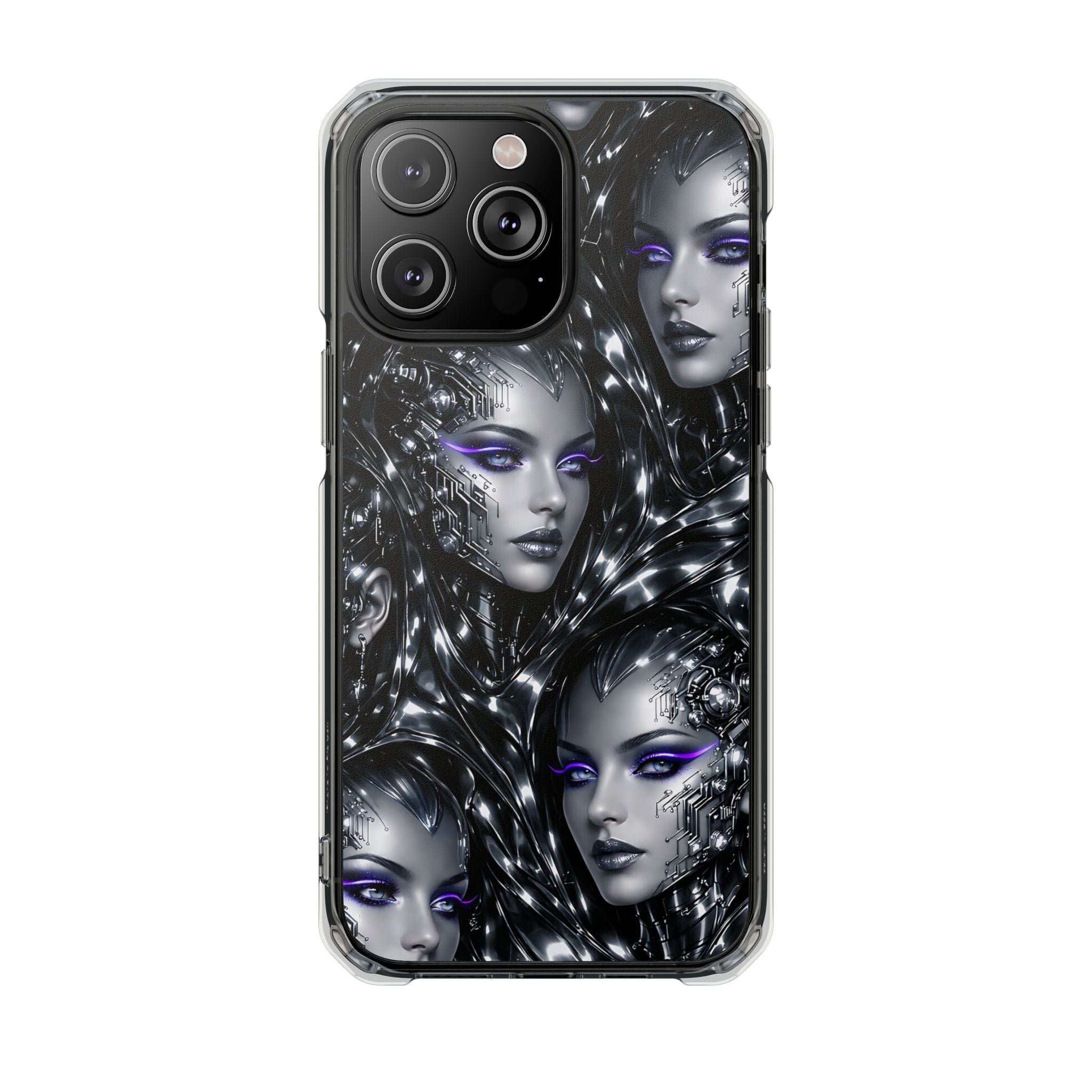 Cyber Chrome Women Phone Case for iPhone 14-17