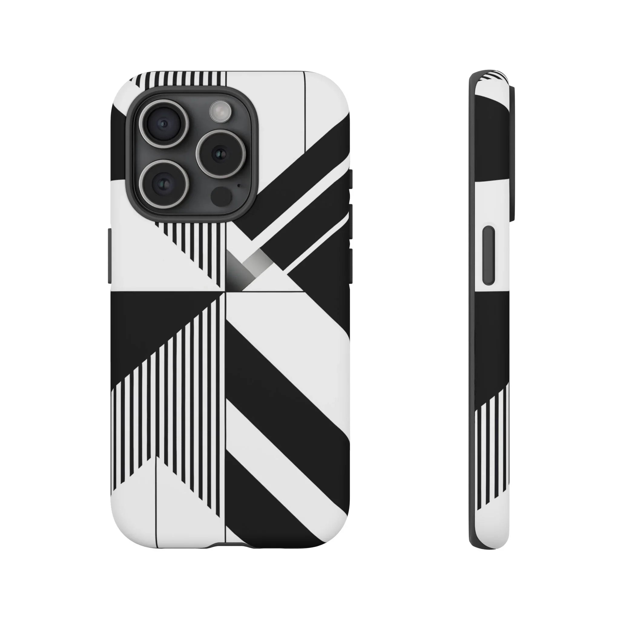 Monochrome Tough Phone Case for iPhone 11-16 and Galaxy S20–S25 - KARARMDESIGN