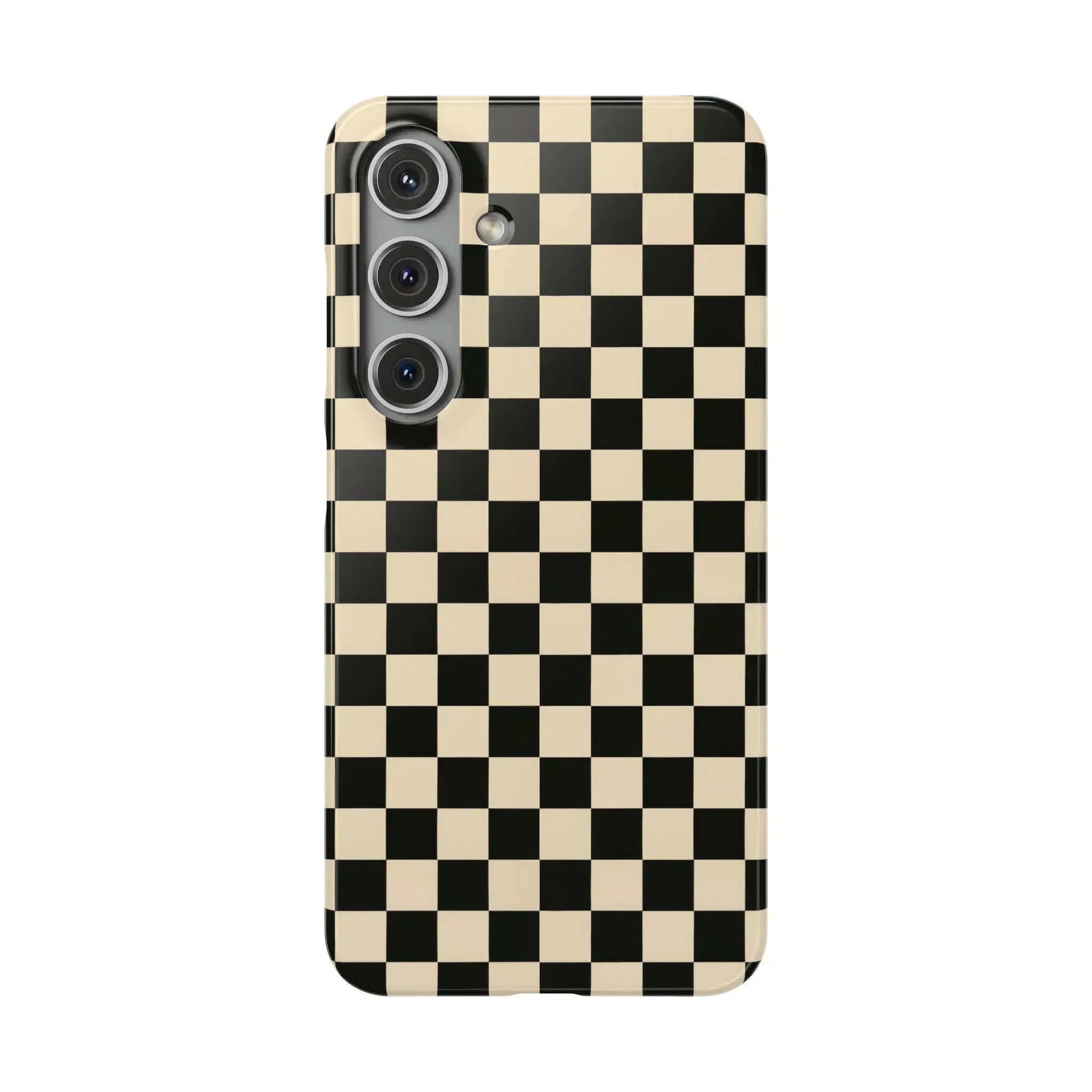 Stylish Matte Checker Phone Case for iPhone 11-17 and Galaxy S20-S25 - KARARMDESIGN