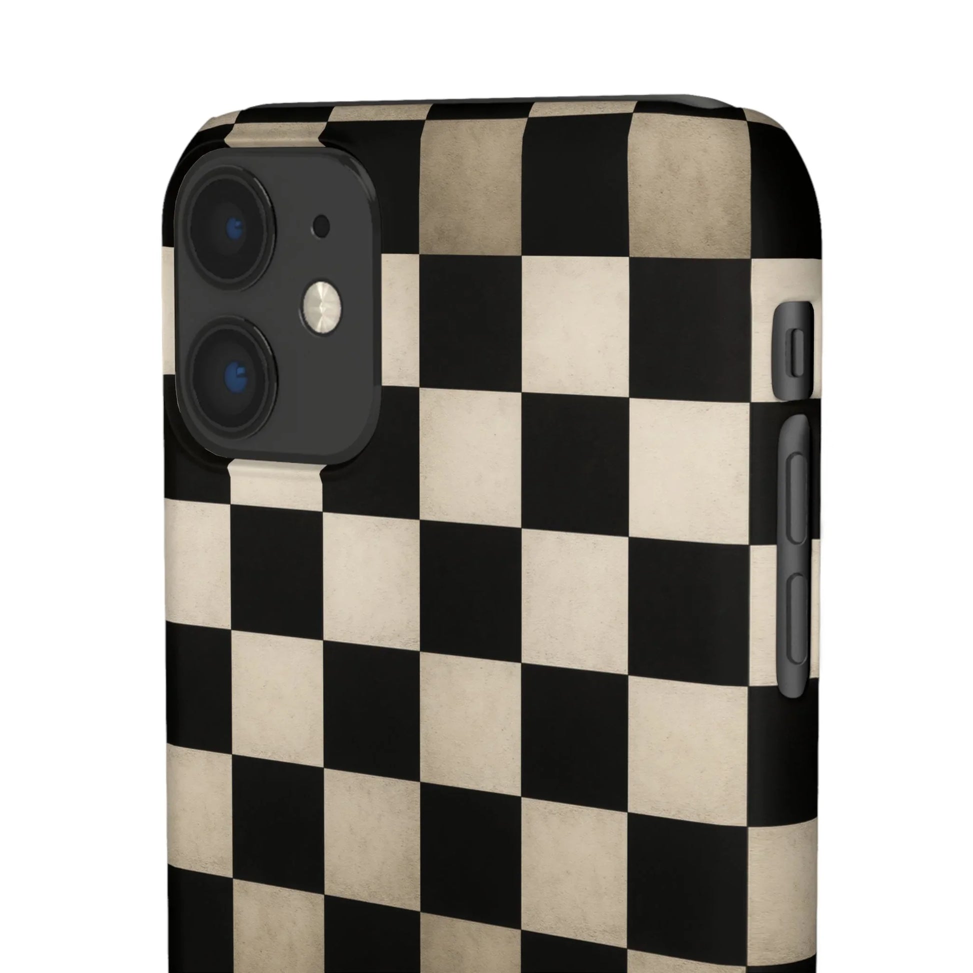 Stylish Matte Checker Phone Case for iPhone 7-16 and Samsung Galaxy S10-S24 Models - KarArmDesign