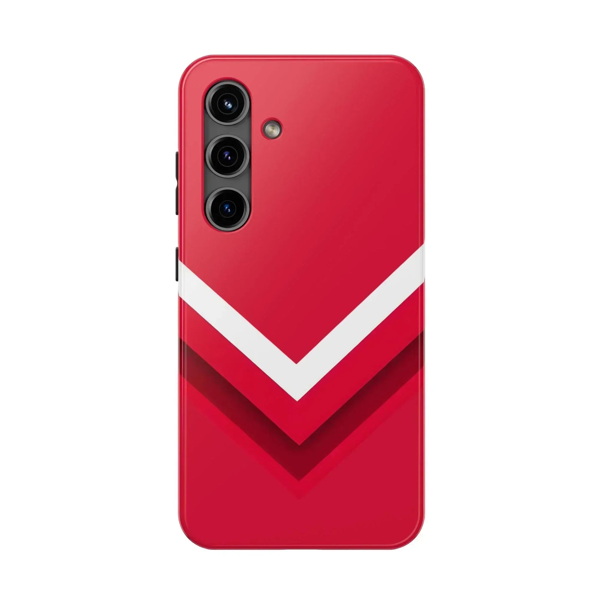Red Chevron Armor Phone Case for iPhone 11–16 & Galaxy S21–S24 - KARARMDESIGN