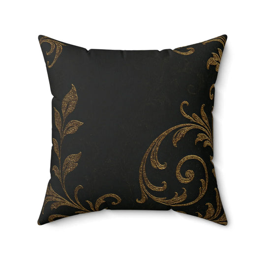 Midnight Bloom Faux Suede Square Pillow - KarArmDesign