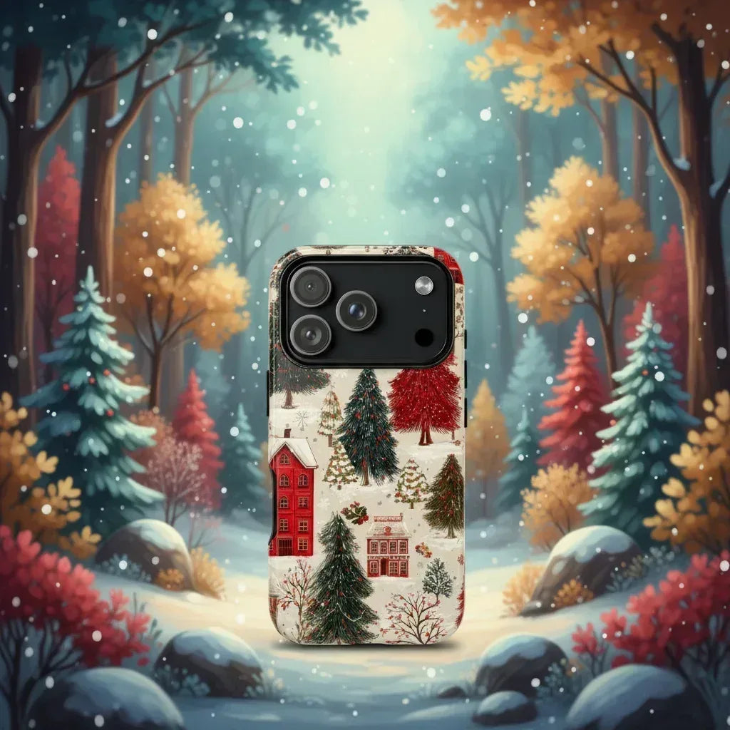Cozy Winter Village Phone Case for iPhone 11-17 and Galaxy S10-S25 - KARARMDESIGN